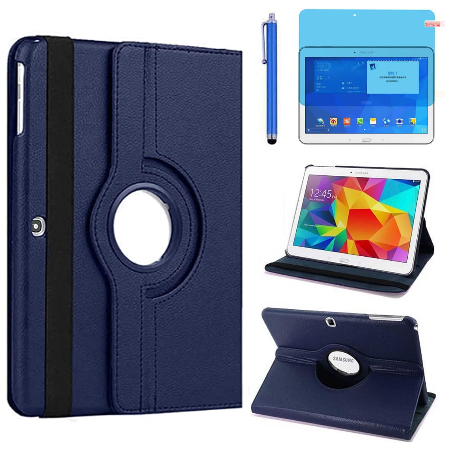 Case for Samsung Galaxy Tab 4 10.1 inch - 360 Degree Rotating Stand Case Full Protective