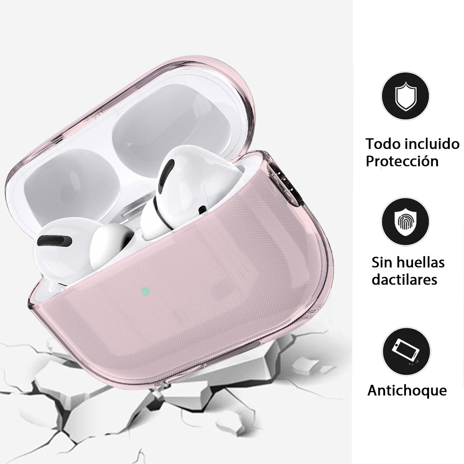 Case for AirPods Pro 2nd Gen 2022 / AirPods Pro 2 2023 USB-C Clear Protective Cover Transparent Key Chain Strap