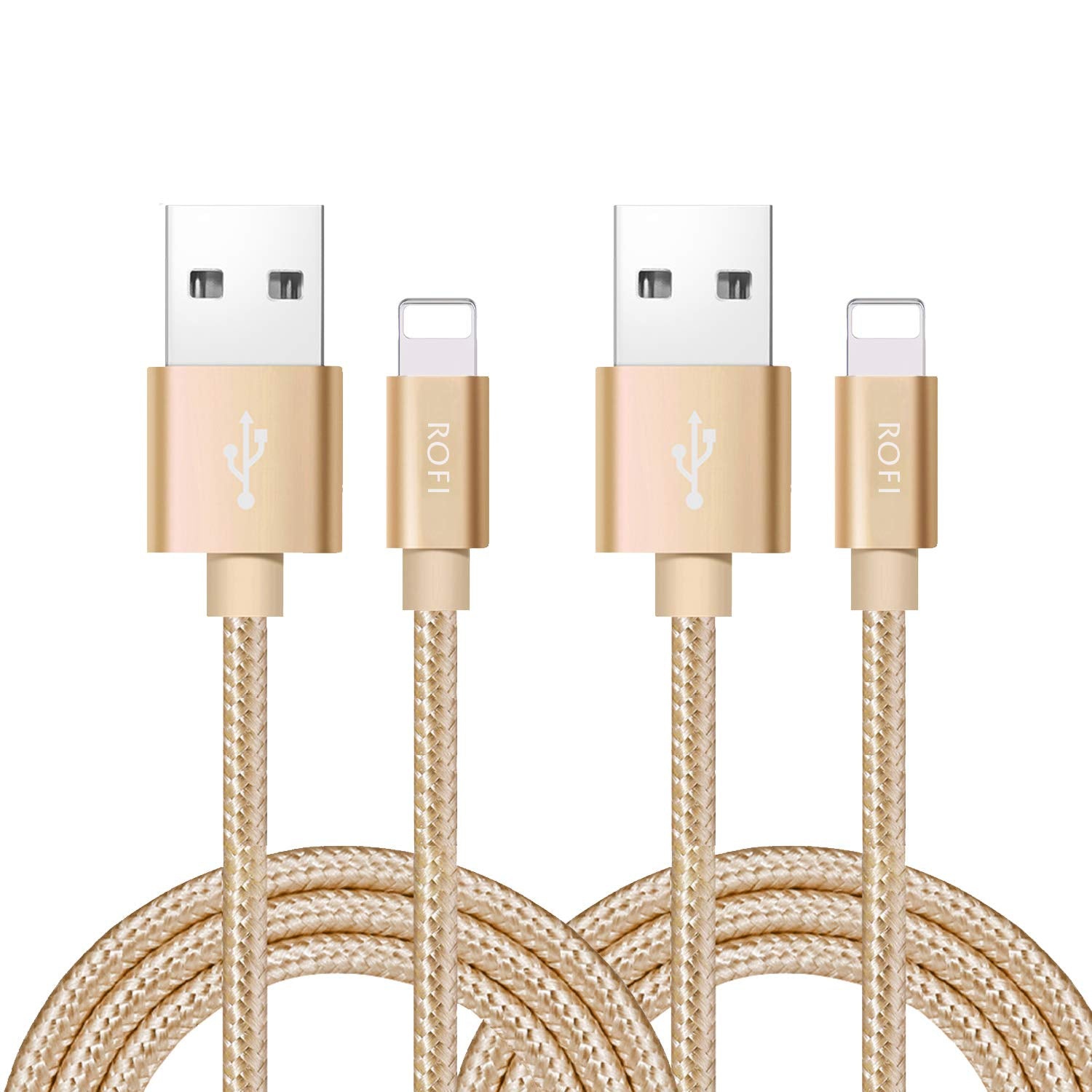 Phone Charger Cable, [2Pack 2 Feet] Nylon Braided Fast Charging USB Cord 0.6M Compatible Phone X 8 8 Plus 7 7 Plus