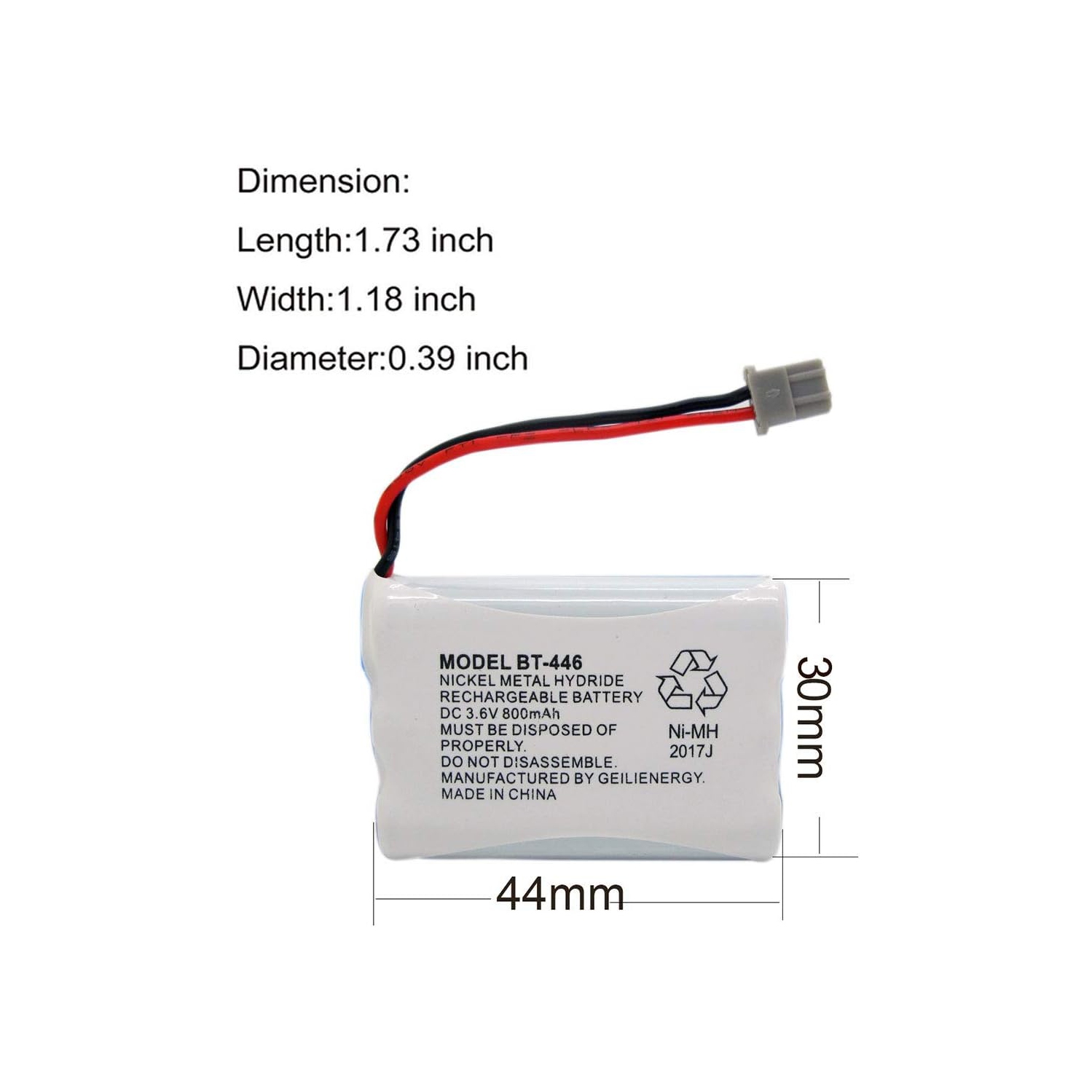 Téléphone BT446 BT-446 y Compatible avec BBTY0503001 BT-1004 BT-1005 GE-TL26402 BT-504 CPH-488B d'Uniden