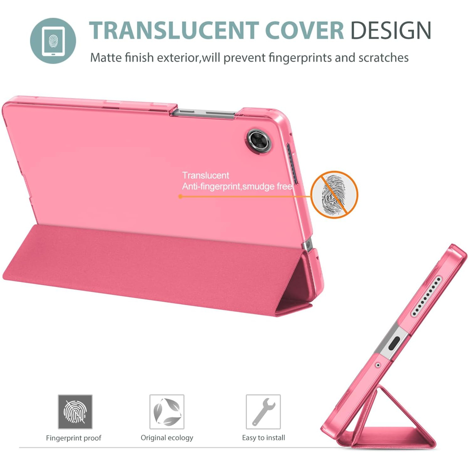 Pour l'étui 4ᵉ gén pour Tab M8 de 8&nbsp;po 2023&nbsp;To-300FU/TB-300XU de Lenovo, Smart Cover protecteur rigide et support mince