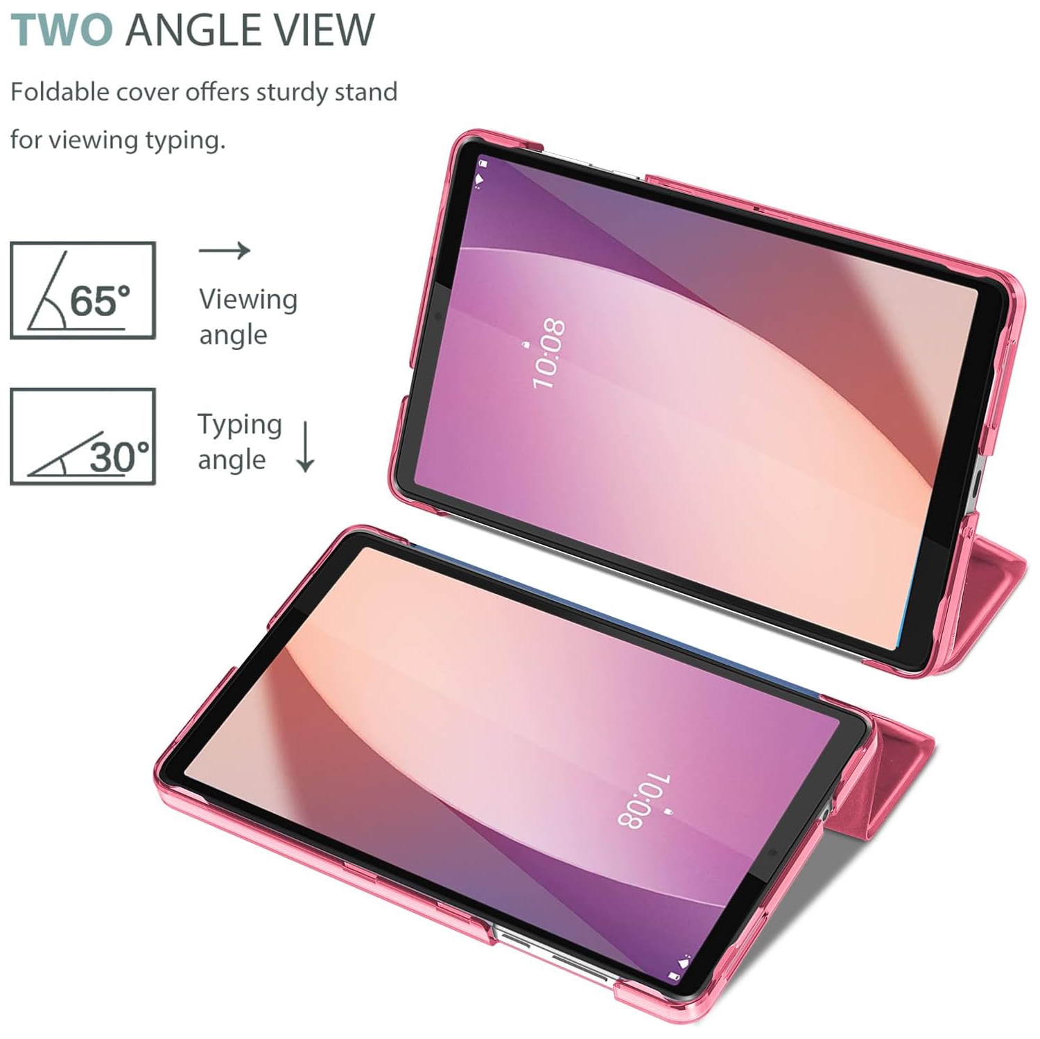 Pour l'étui 4ᵉ gén pour Tab M8 de 8&nbsp;po 2023&nbsp;To-300FU/TB-300XU de Lenovo, Smart Cover protecteur rigide et support mince