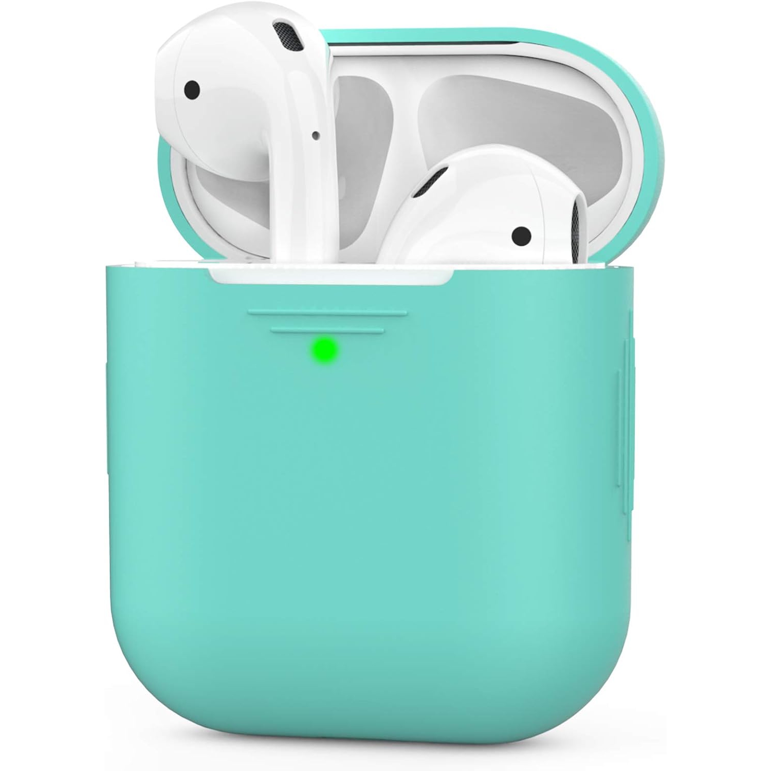Silicone Case Cover [Front Visible] Compatible with AirPods 2 (Mint Green)