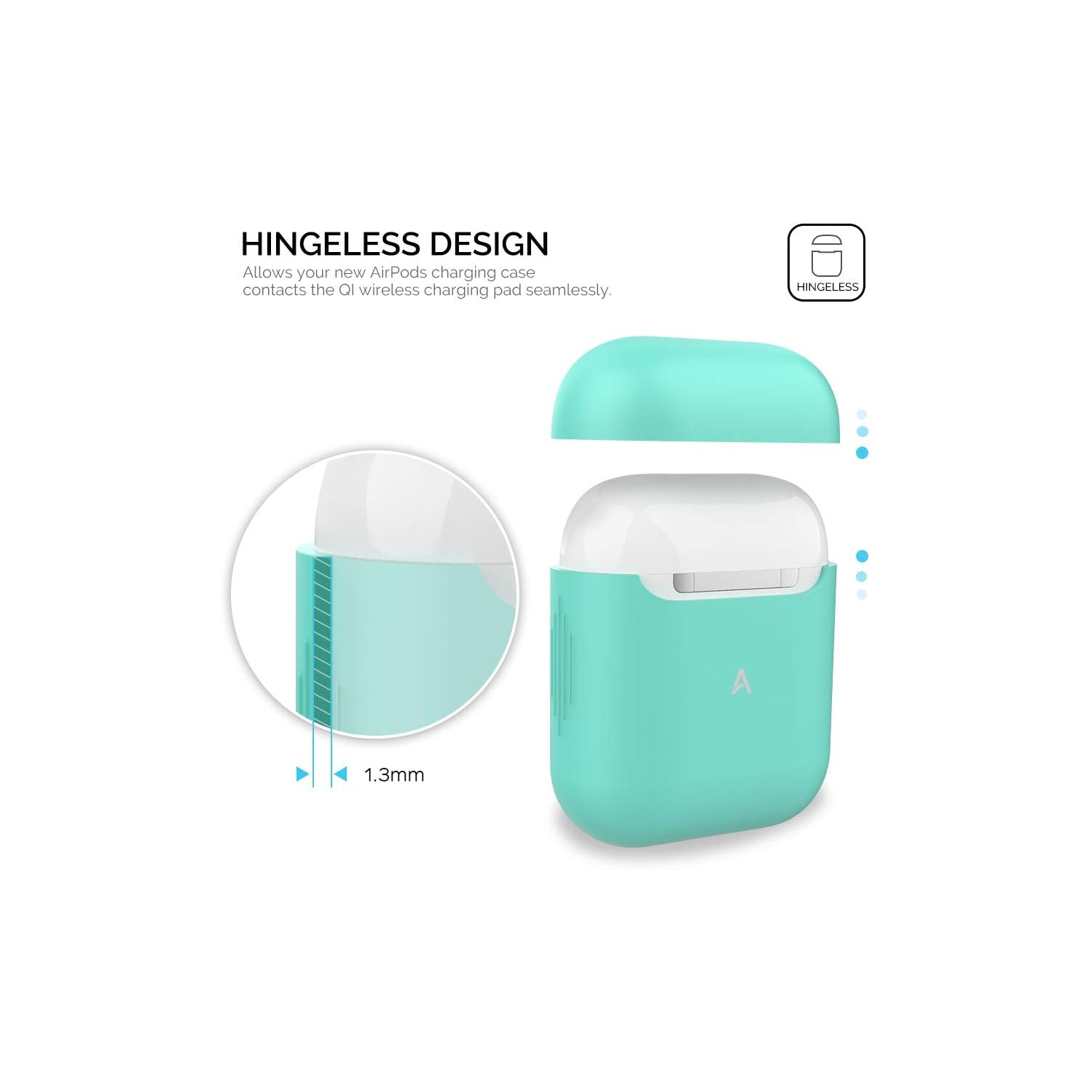 Silicone Case Cover [Front Visible] Compatible with AirPods 2 (Mint Green)