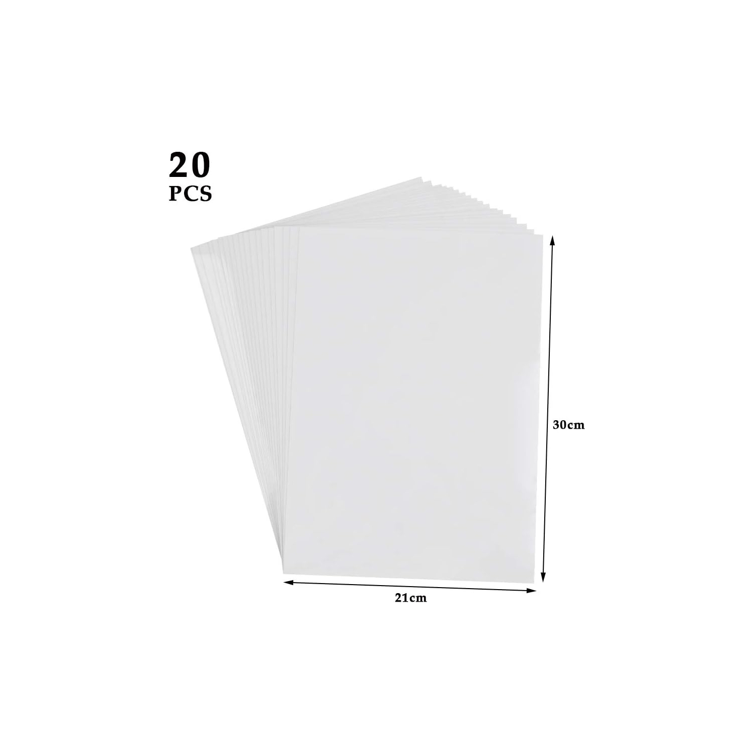 20 feuilles de papier autocollant en vinyle imprimable à jet d'encre, étiquettes transparentes Papier autocollant en vinyle étanche