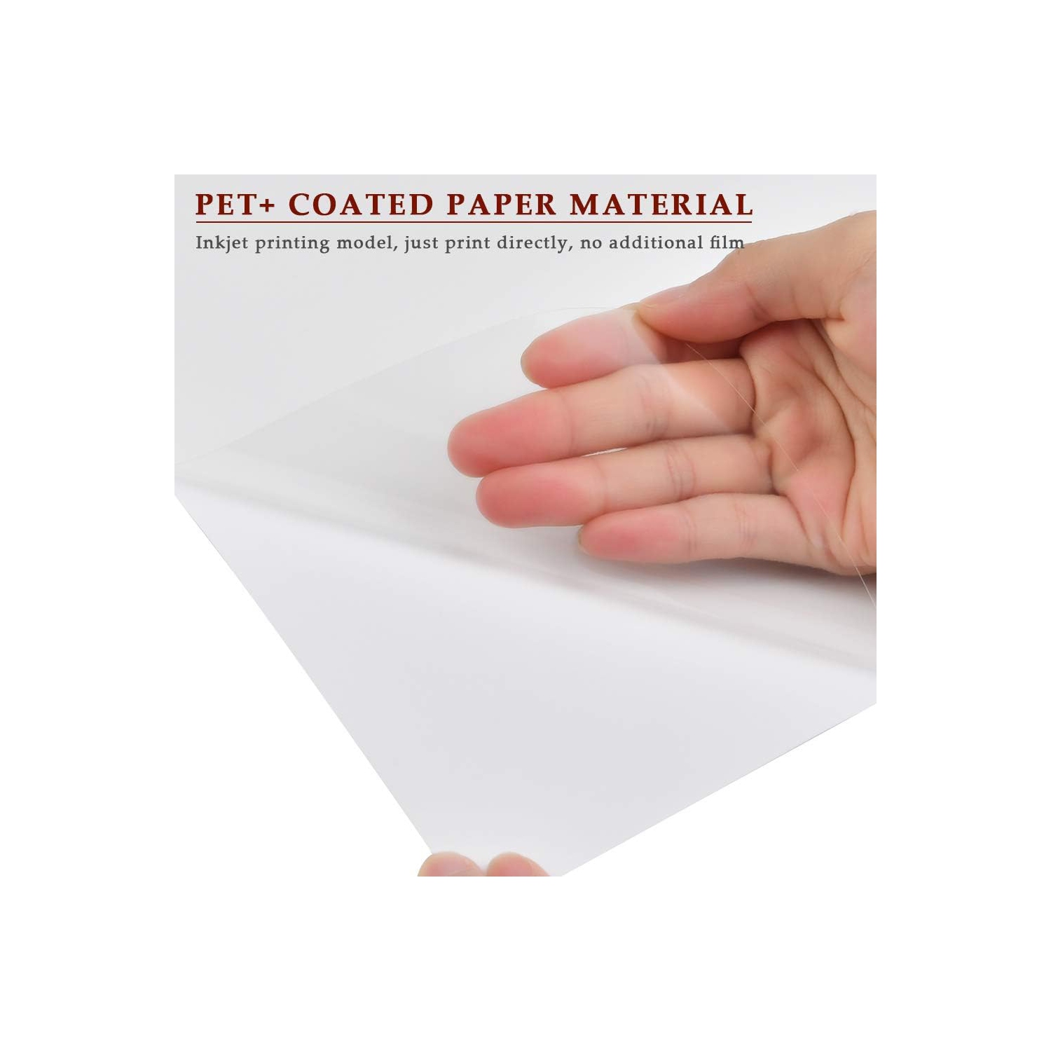 20 feuilles de papier autocollant en vinyle imprimable à jet d'encre, étiquettes transparentes Papier autocollant en vinyle étanche