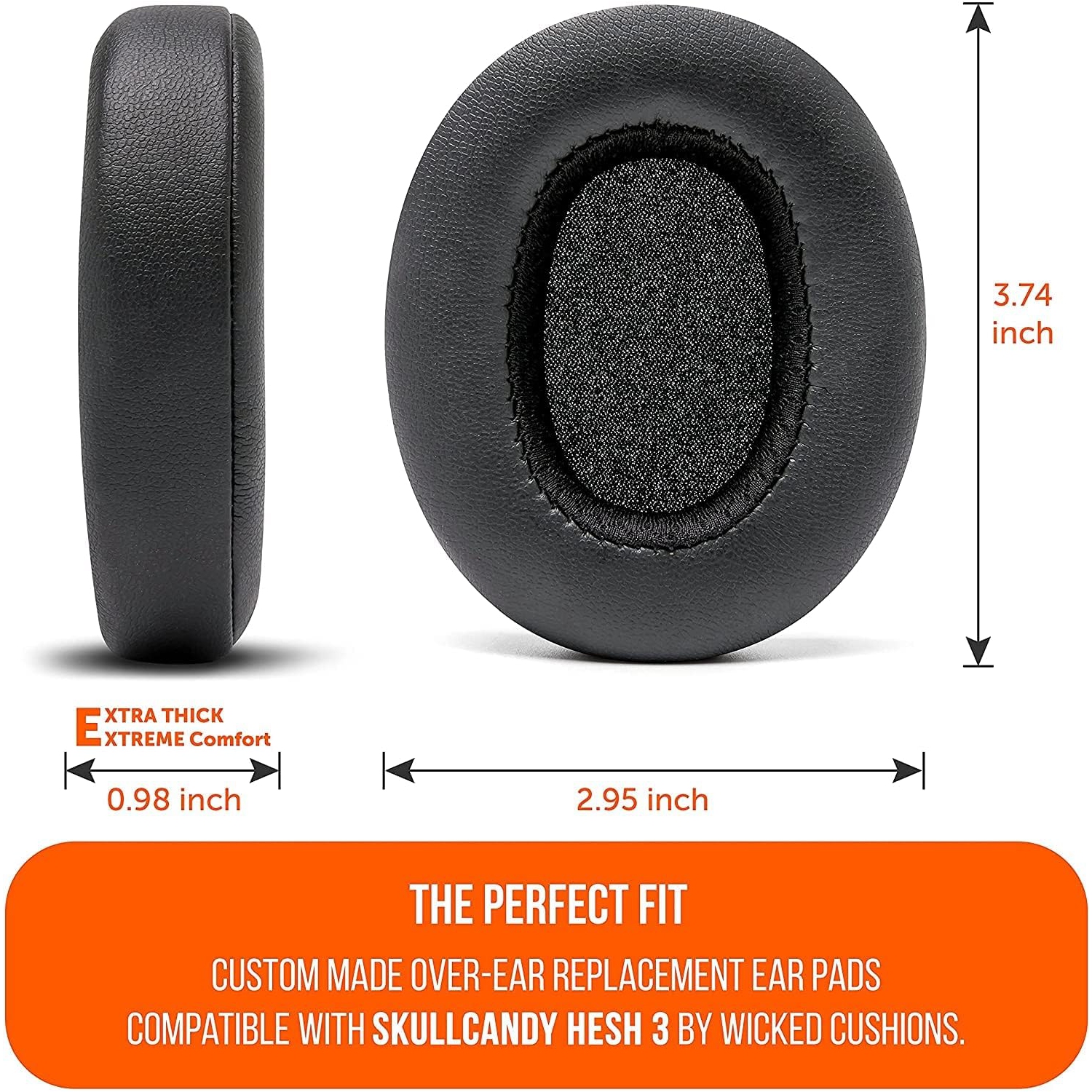 Hesh Protein Leather Replacement Ear Pads Compatible with