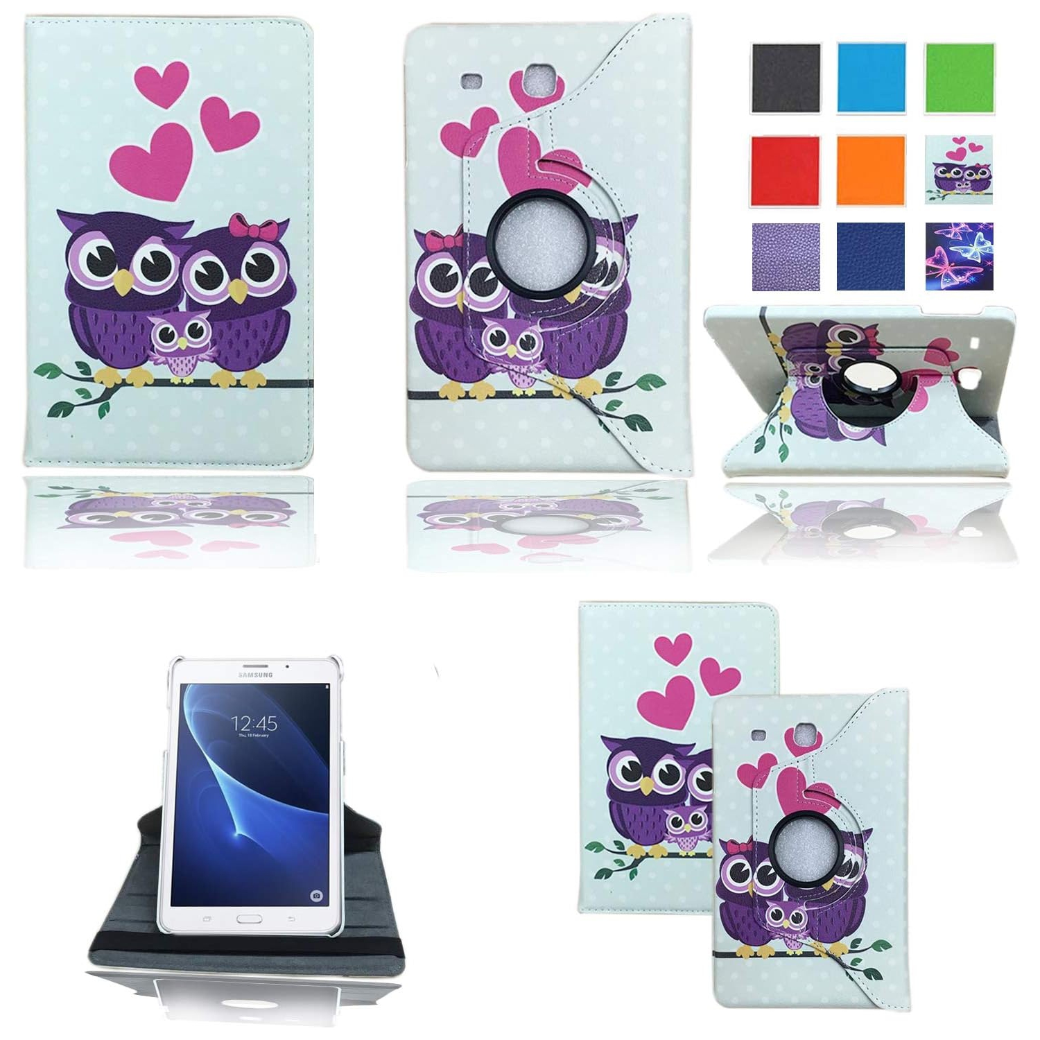 Case for Samsung Galaxy Tab E 9.6 (SM-T560, SM-T560NU), Tab E Nook 9.6-360 Degree Rotating Stand PU Leather Case