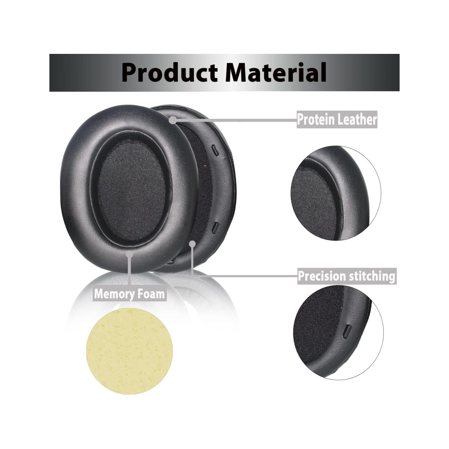 WH-XB910N Replacement Earpads Ear Cushions with Net and Buckle,Noise Canceling Cover Ear Pads Repair Parts