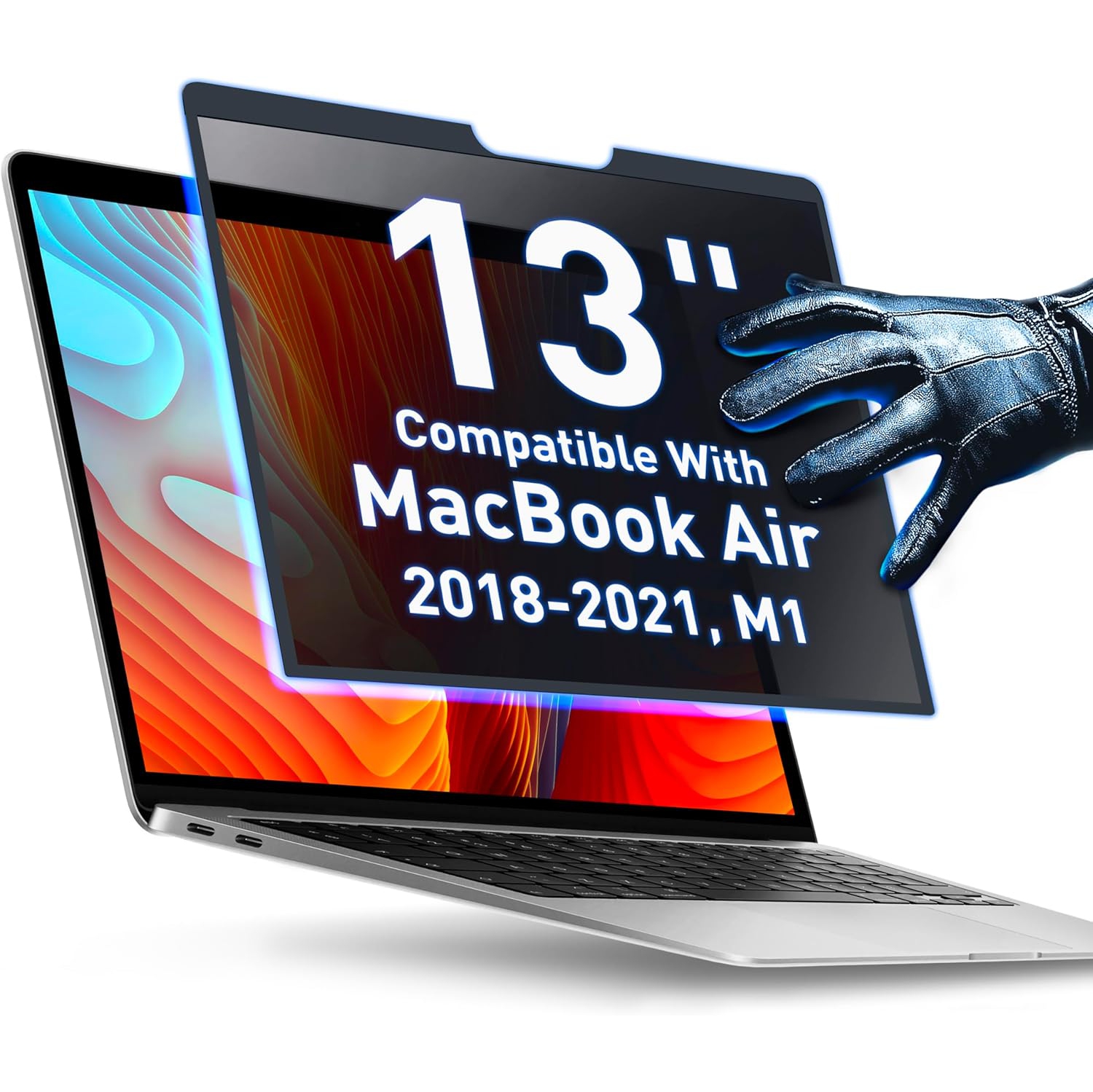 Removable Privacy Screen Compatible With MacBook Air 13" 2018, 2019, 2020, 2021, M1 | Easy On/Off Anti-Glare Laptop
