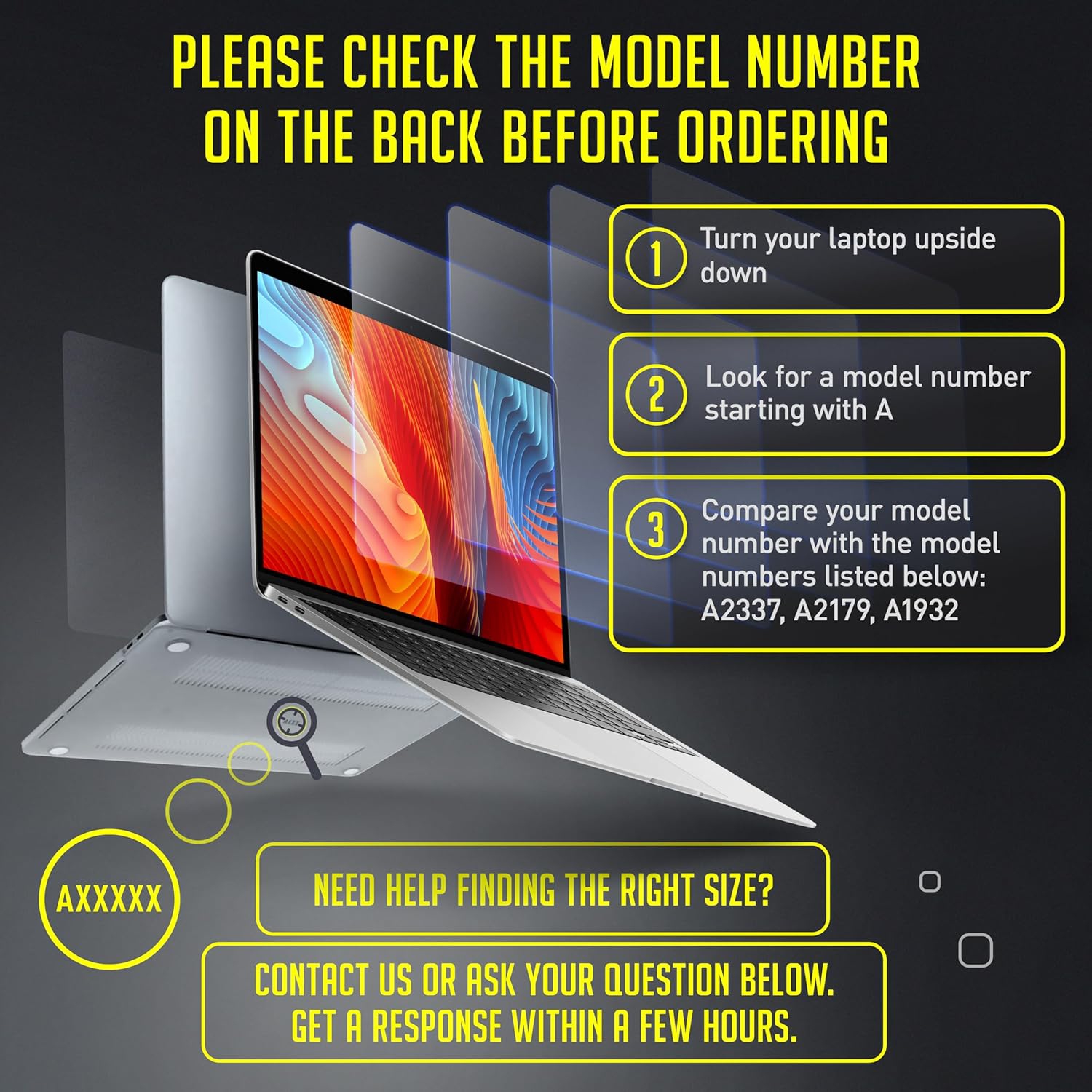 Removable Privacy Screen Compatible With MacBook Air 13" 2018, 2019, 2020, 2021, M1 | Easy On/Off Anti-Glare Laptop