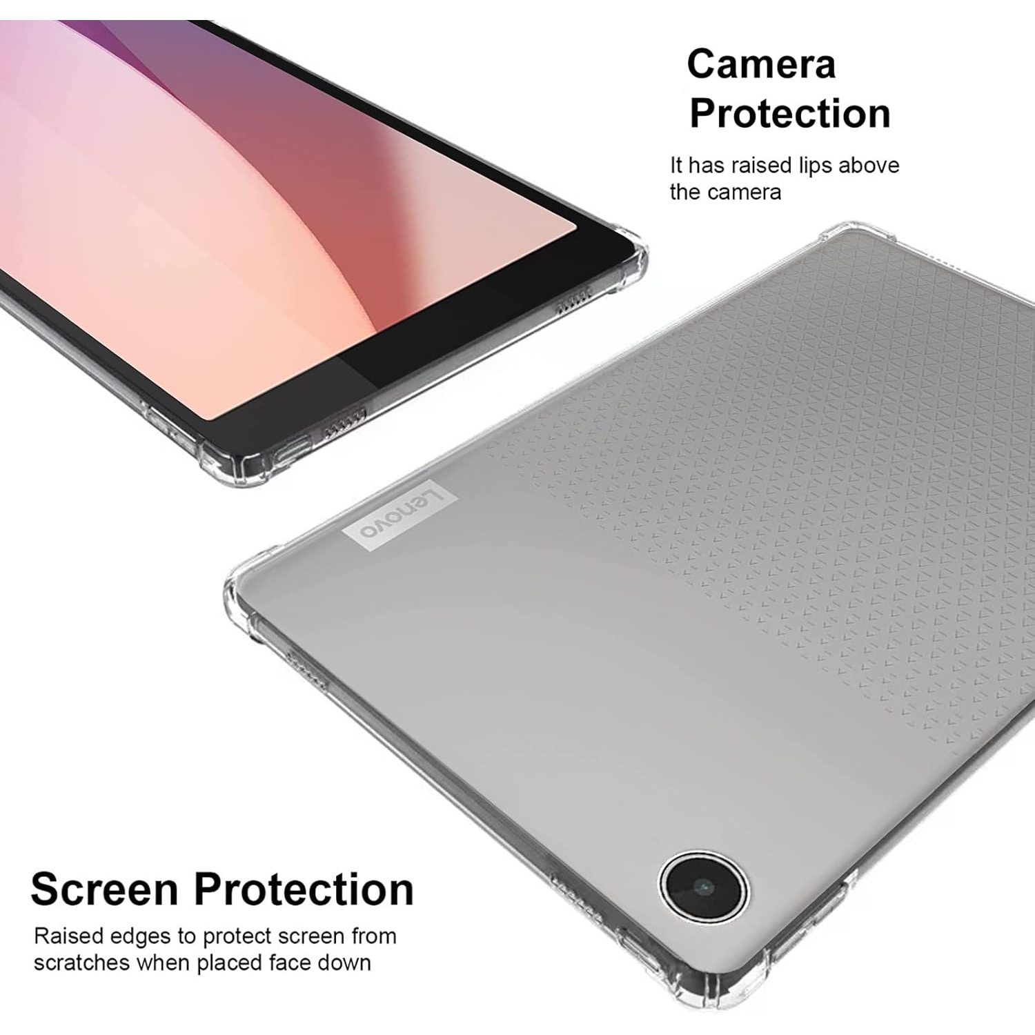 Tablet Case Compatible with Lenovo Tab M8 Gen 4 2023 8.0inch, Flexible TPU Ultra Slim Reinforced Corners Clear