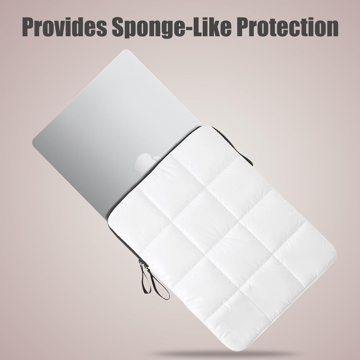 Housse Puffy pour ordinateur portatif 13&nbsp;po, blanc, étui de transport étanche pour femmes, étui Fluffy Computer iPad Pro 12,9,