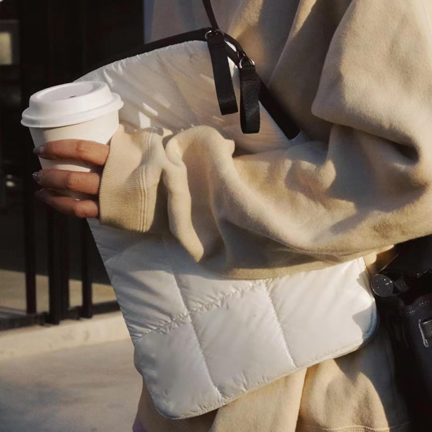 Housse Puffy pour ordinateur portatif 13&nbsp;po, blanc, étui de transport étanche pour femmes, étui Fluffy Computer iPad Pro 12,9,