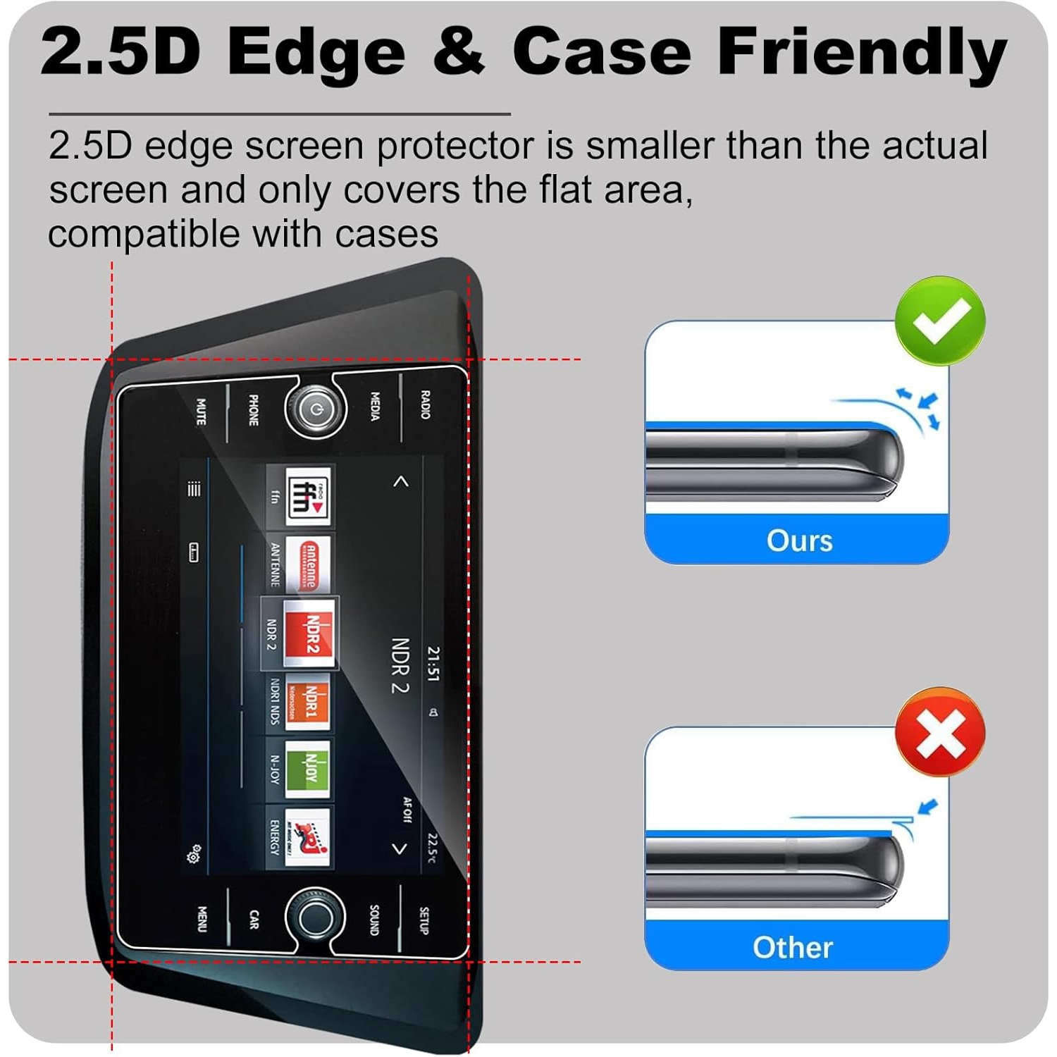 Tempered Gl for Volkswagen Tiguan 8 inch, 9H Hardness Anti-Scratch Anti Glare Protective Film