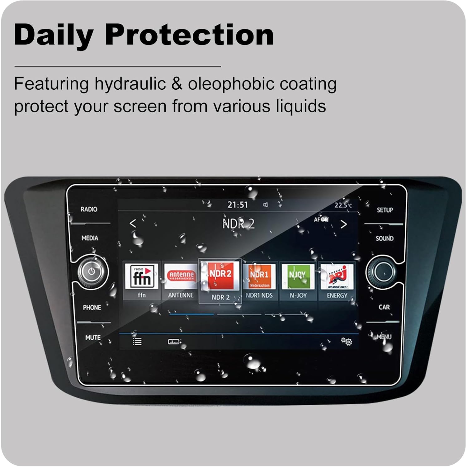 Tempered Gl for Volkswagen Tiguan 8 inch, 9H Hardness Anti-Scratch Anti Glare Protective Film