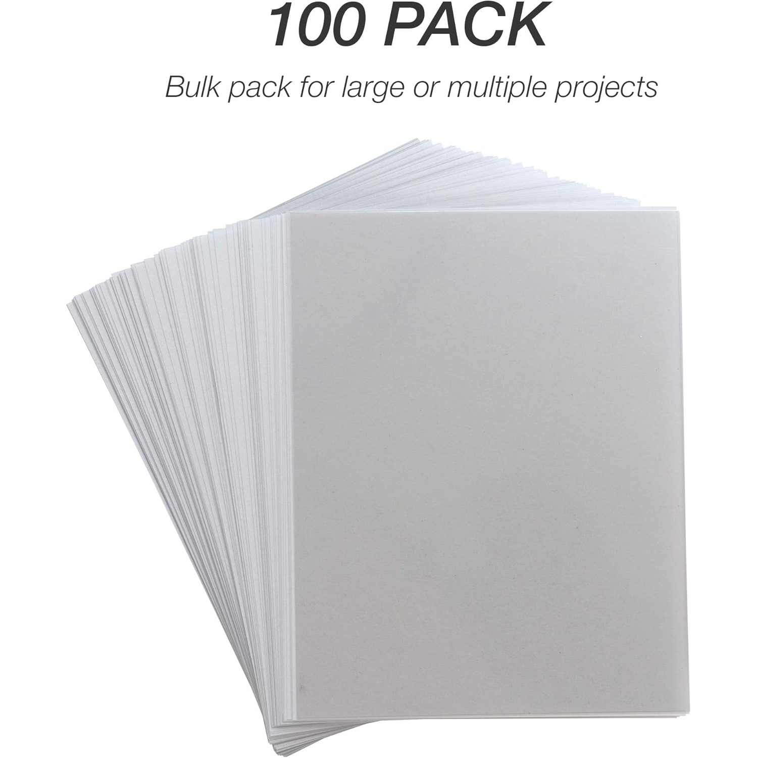 Paquet de 100 films transparents écrits 8,5 x 11 po, 5 mil, pour utilisation avec marqueurs effaçables à sec seulement, ne pas utiliser