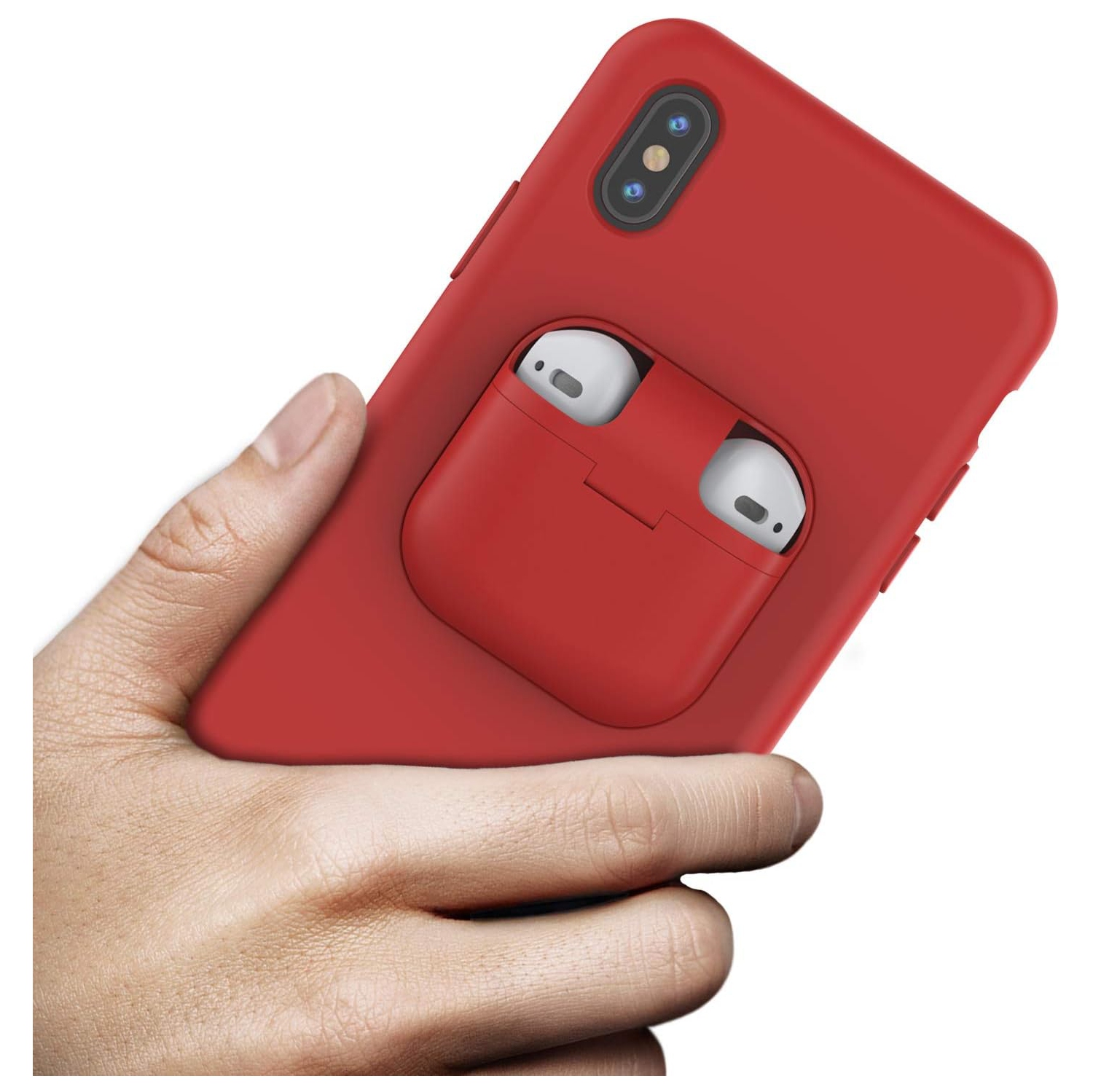 iPhone Xs Airpods Case Holder | Slim & Durable 2 in 1 Cover Designed for iPhone Xs (5.8")