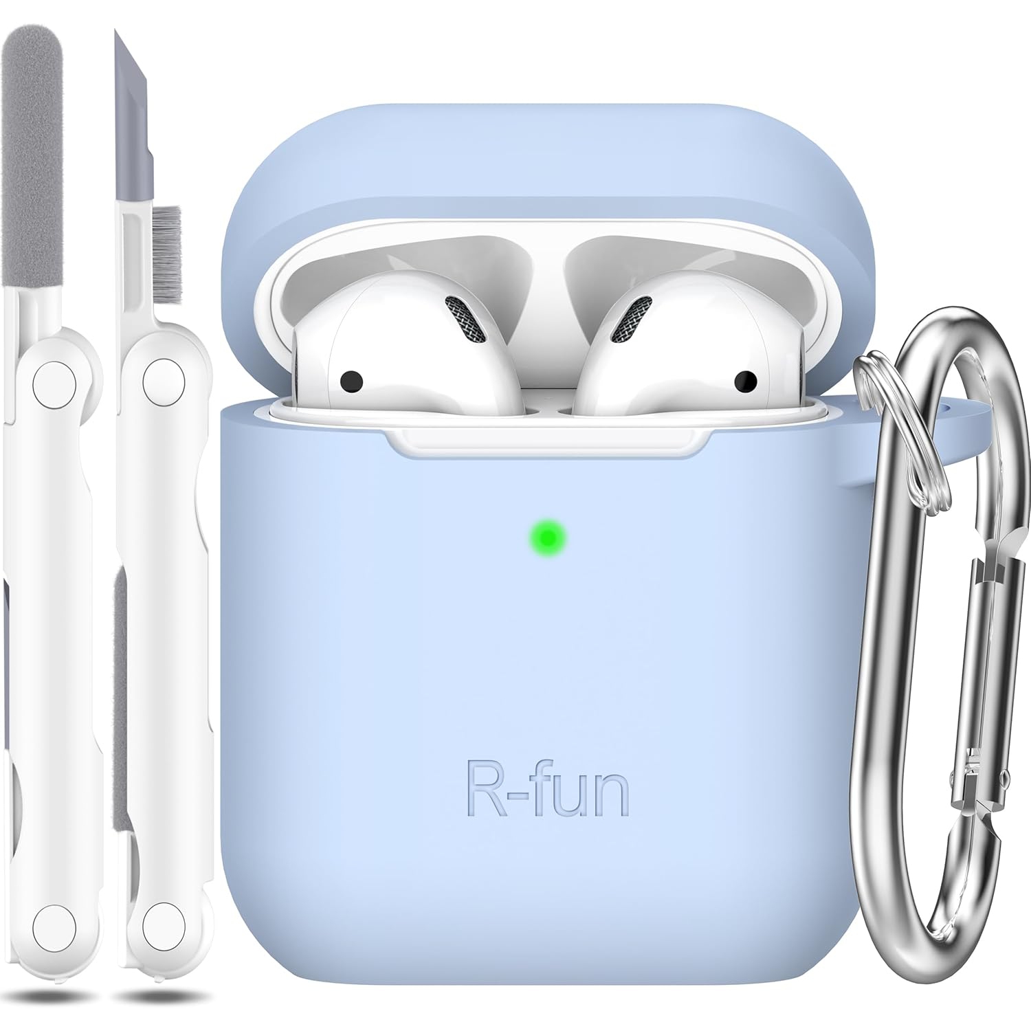 for AirPod 2nd Generation Case Cover, Soft Silicone Protective Cover with Keychain for Women Men Compatible