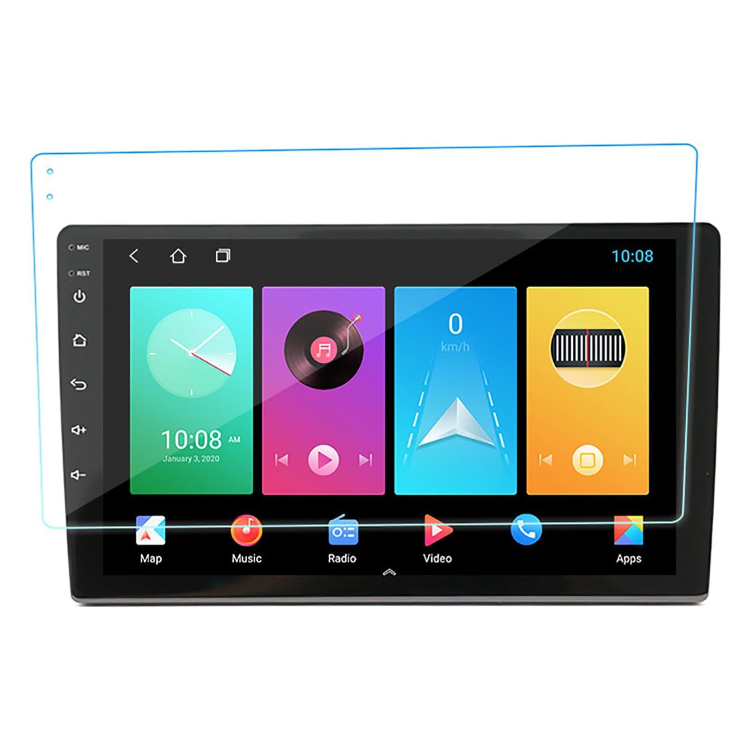 Navigation Protecteur d'écran tactile FilmsAnti Fingerprint Central Control Navigation Film trempé avec kit