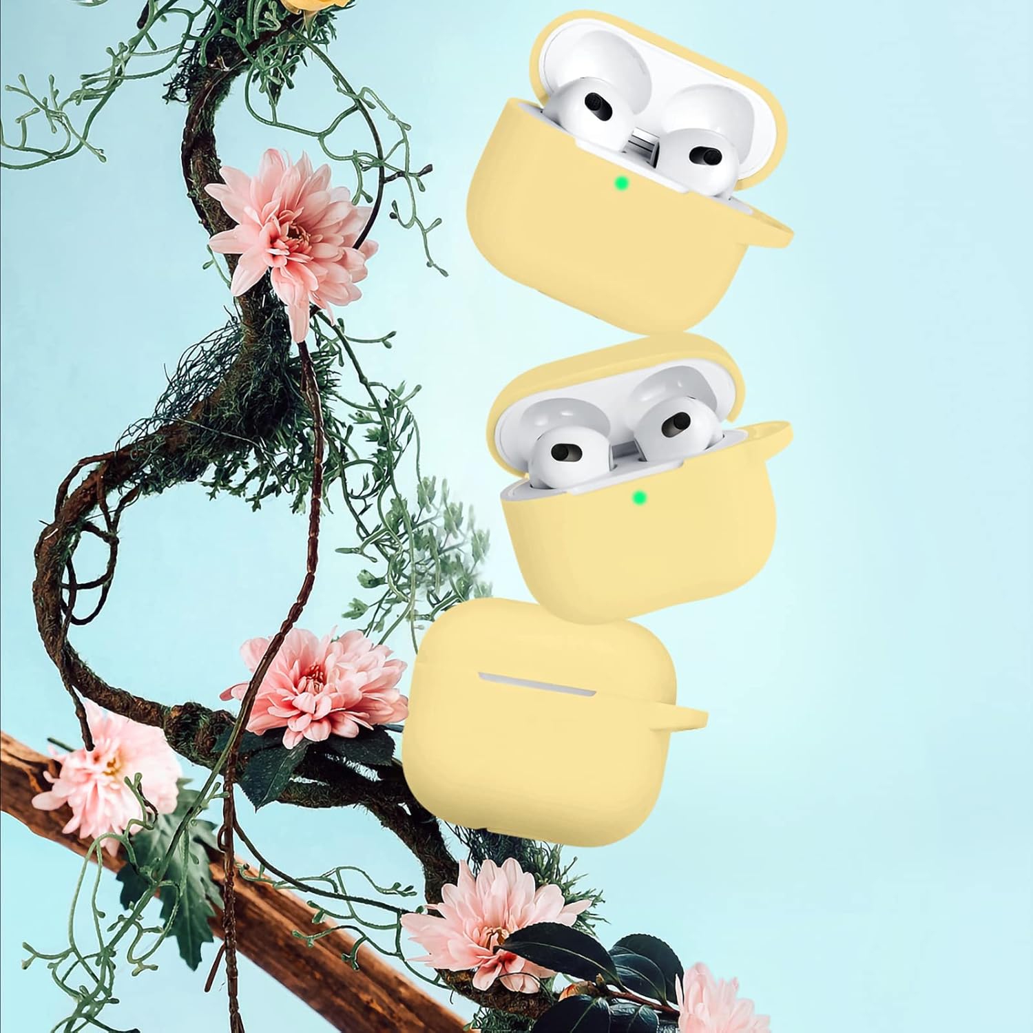 for AirPod 3 Case Cover, Silicone Protective Accessories Skin with Keychain Compatible with AirPod 3rd Generation