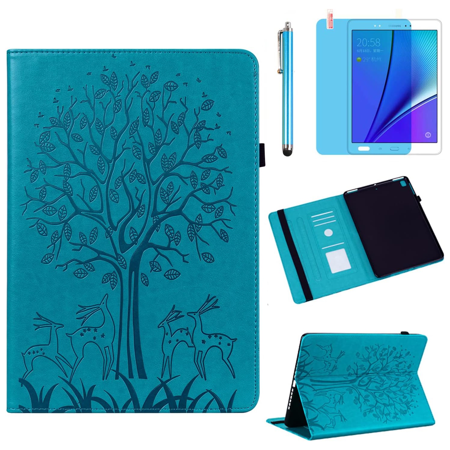 Case for Samsung Galaxy Tab A 8.0 inch 2015, PU Leather Soft Silicone Back Cover