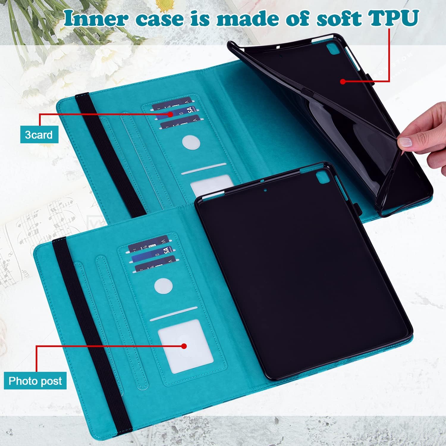 Case for Samsung Galaxy Tab A 8.0 inch 2015, PU Leather Soft Silicone Back Cover