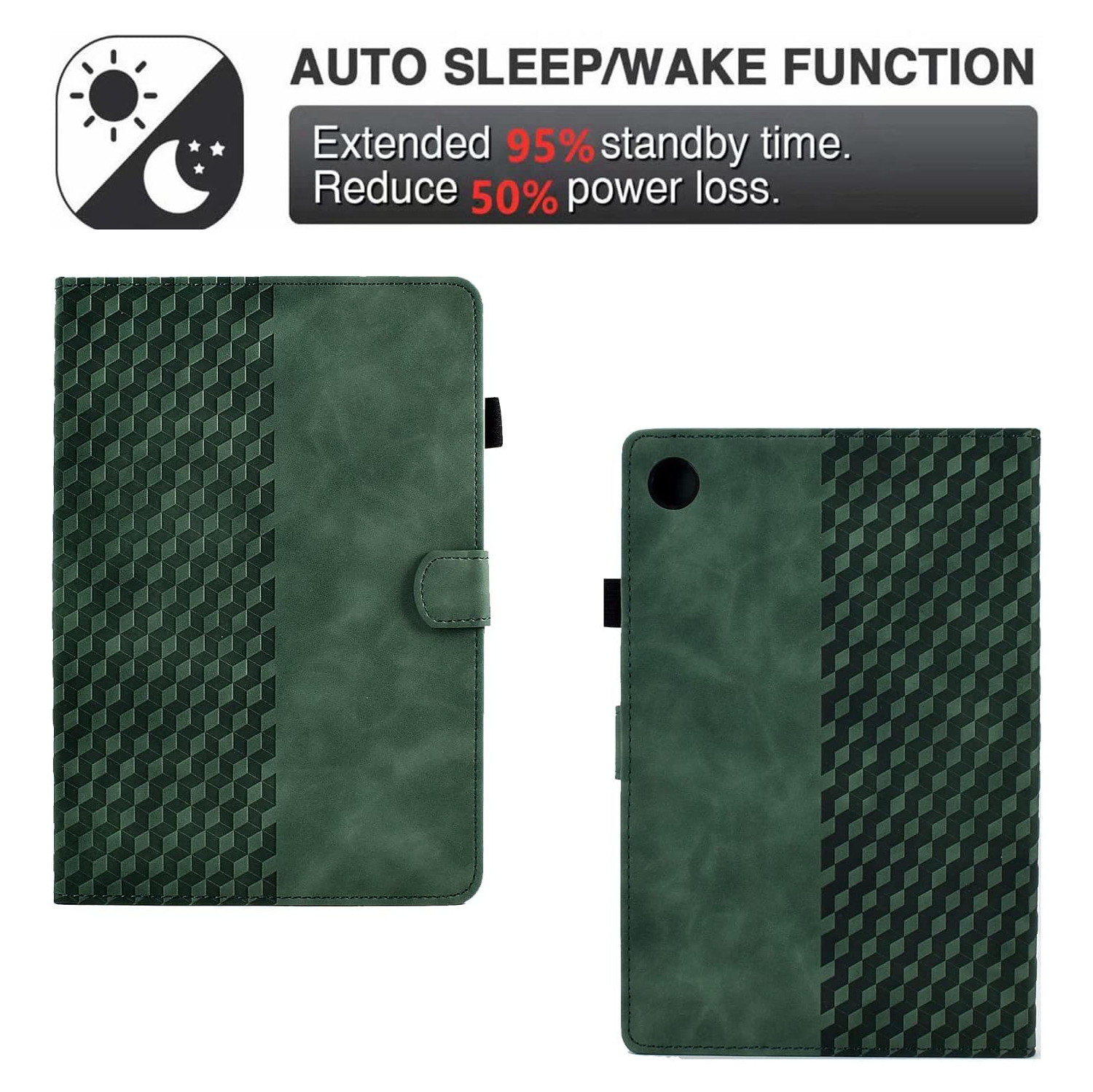 Samsung Galaxy Tab A8 10.5" 2021/2022 Case, Pu Leather Embossed Pattern Stand Folio Tablet Cover with [Pen