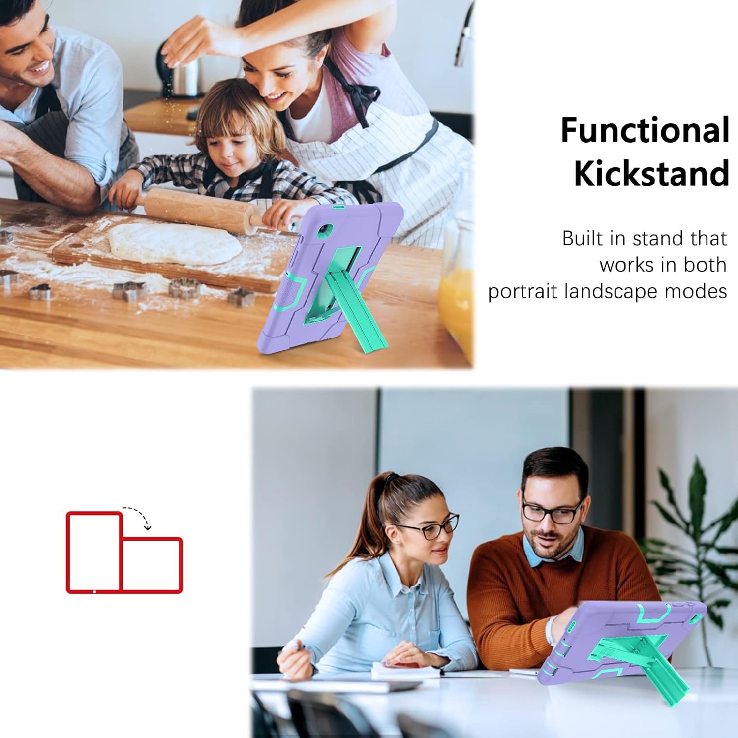 Étui pour Samsung Galaxy Tab A7 Lite 8.7&nbsp;po 2021 SM-T225 T220 Étui robuste 3 en 1 antichoc