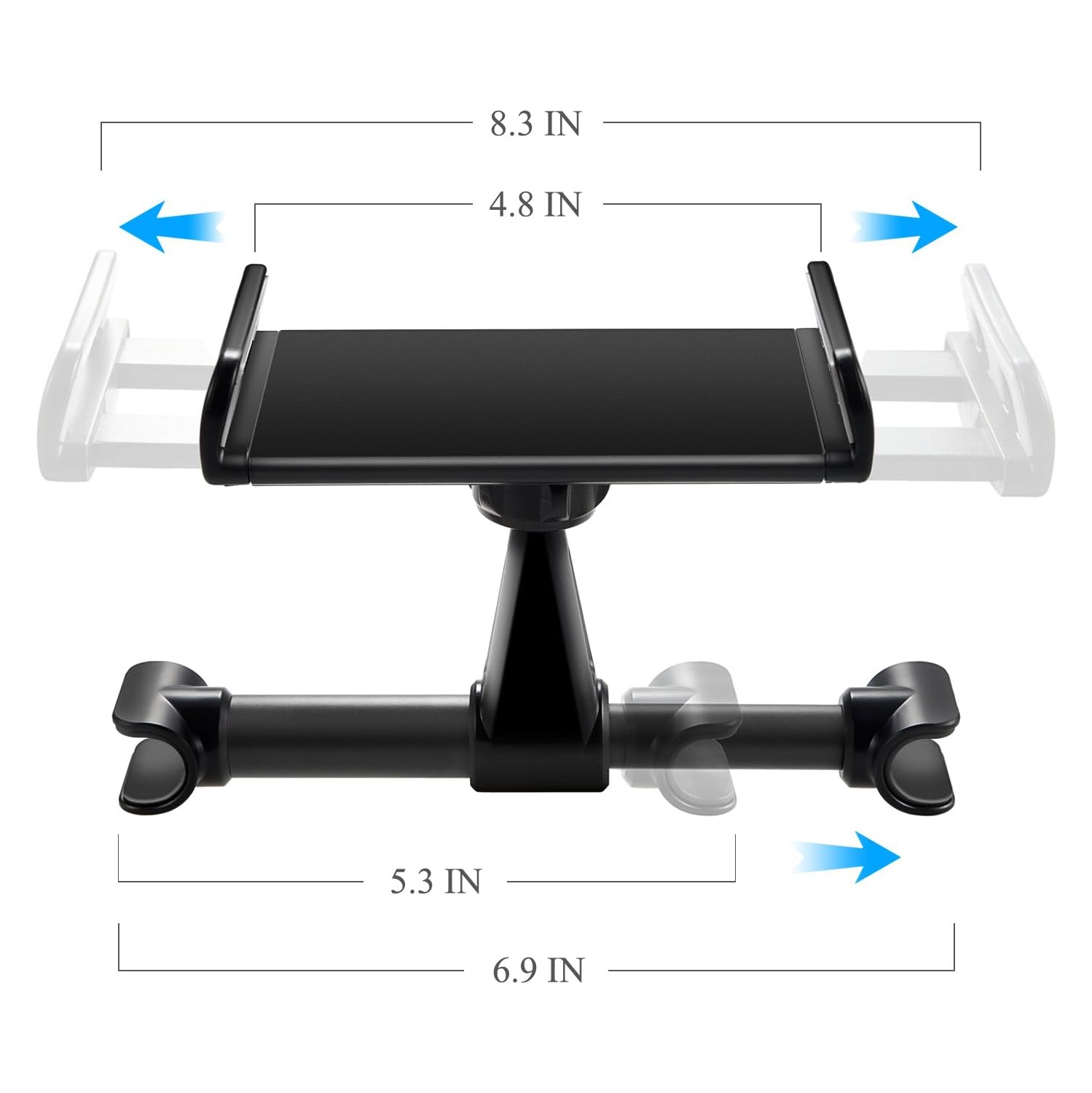 Car Tablet Holder for Nintendo Switch/Switch O, 360 Rotated Seat Stand for 4"-11" Devices, Adjustable Car Headrest