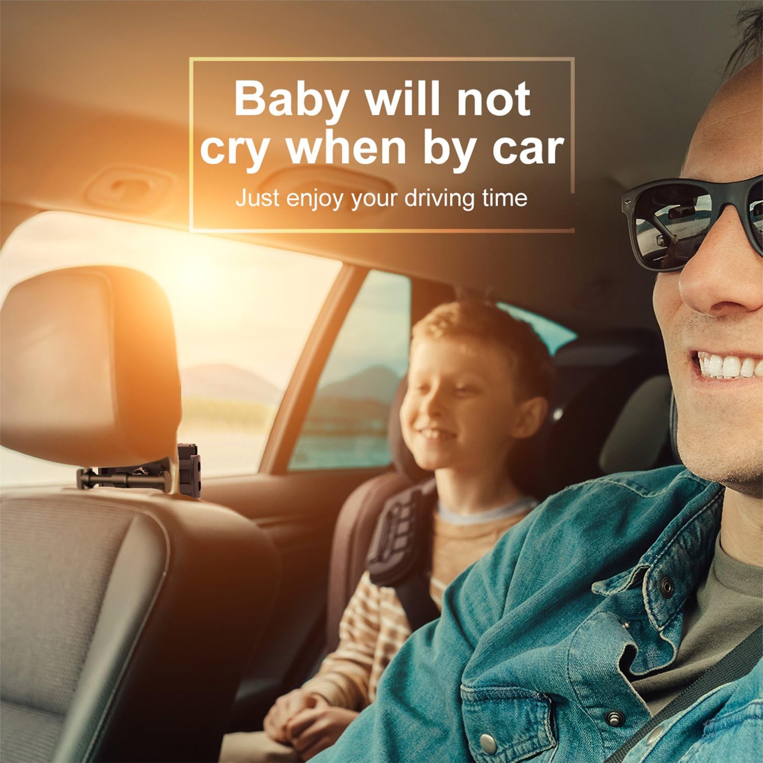 Car Tablet Holder for Nintendo Switch/Switch O, 360 Rotated Seat Stand for 4"-11" Devices, Adjustable Car Headrest