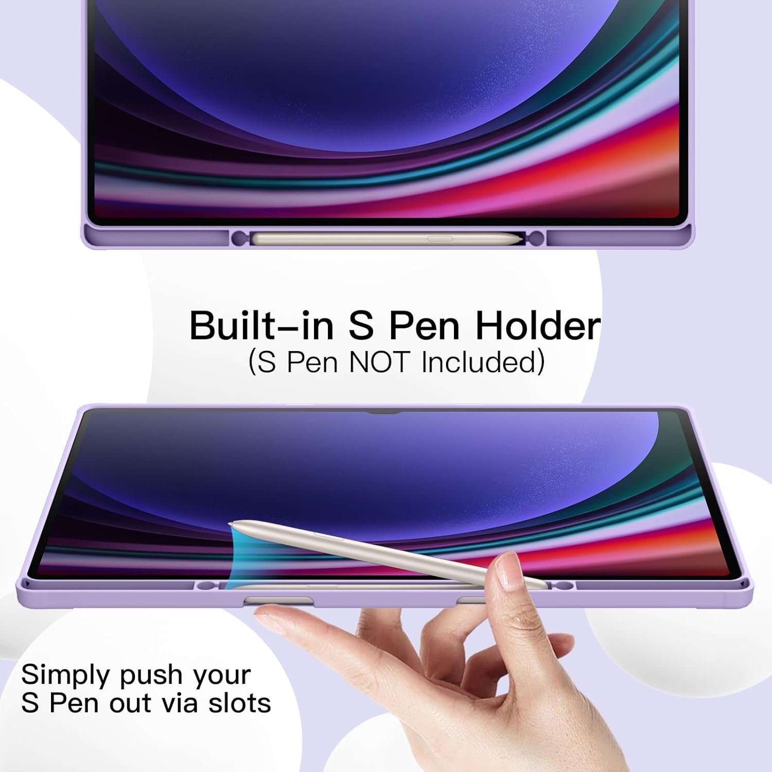 Case for Samsung Galaxy Tab S9 Ultra 14.6 Inch with S Pen Holder, Soft TPU Tri-Fold Stand Protective Tablet