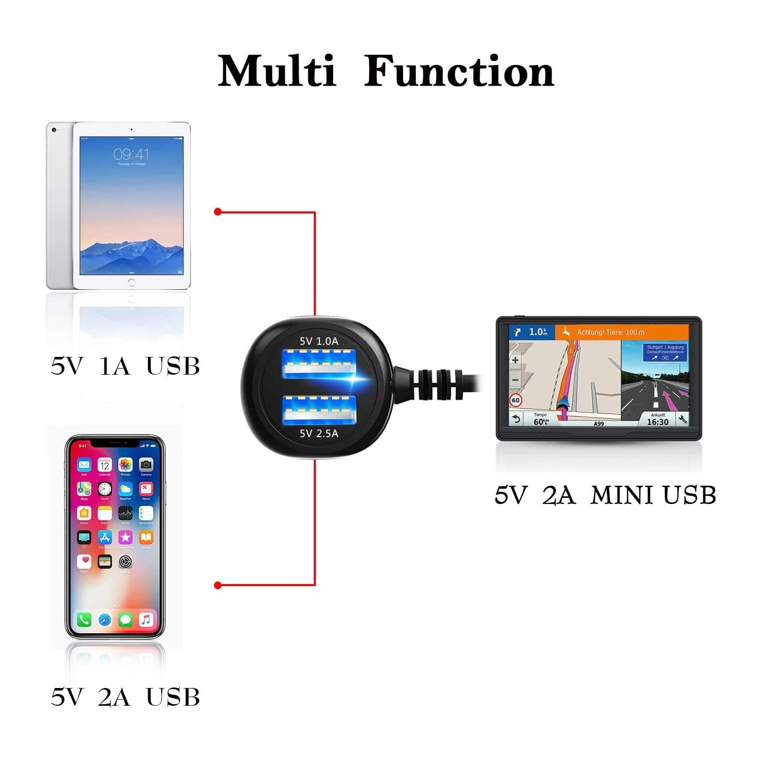 Chargeur de voiture pour Garmin Nuvi, chargeur de voiture Garmin, chargeur de voiture Garmin nuvi, câble de chargement GPS Garmin, cordon