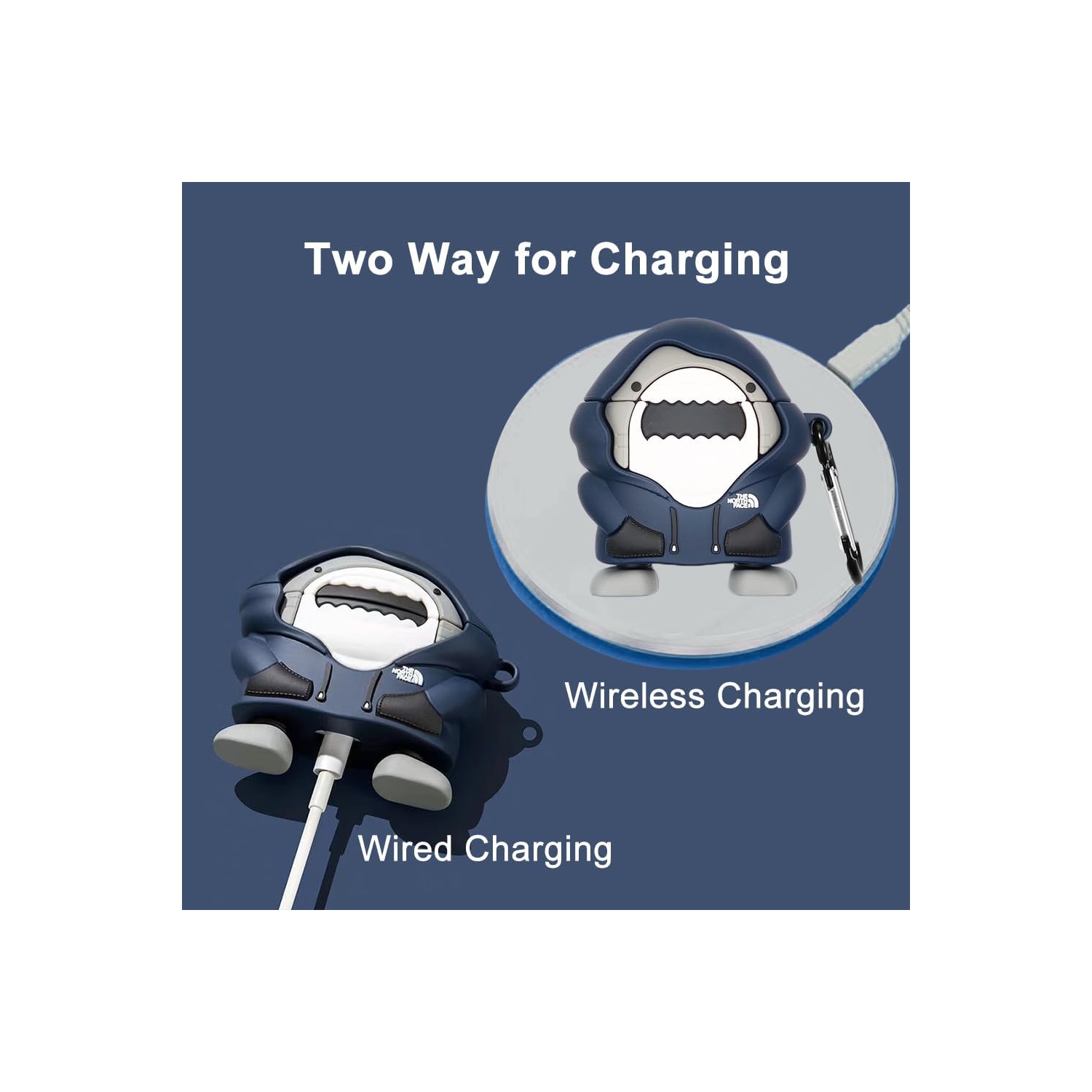 Cute Case Cover Compatible with AirPods 2&1 with Carabiner Keychain,Soft Silicone Kawaii Anime Protective Skin