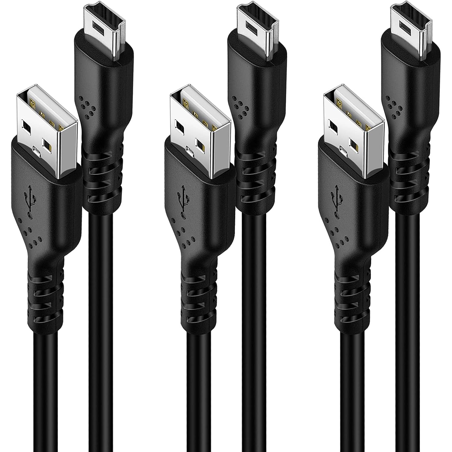 Câble mini USB[paquet de 3 3.3&nbsp;pi], câble USB 2,0 type A vers mini B Câble de recharge de données compatible pour PS3