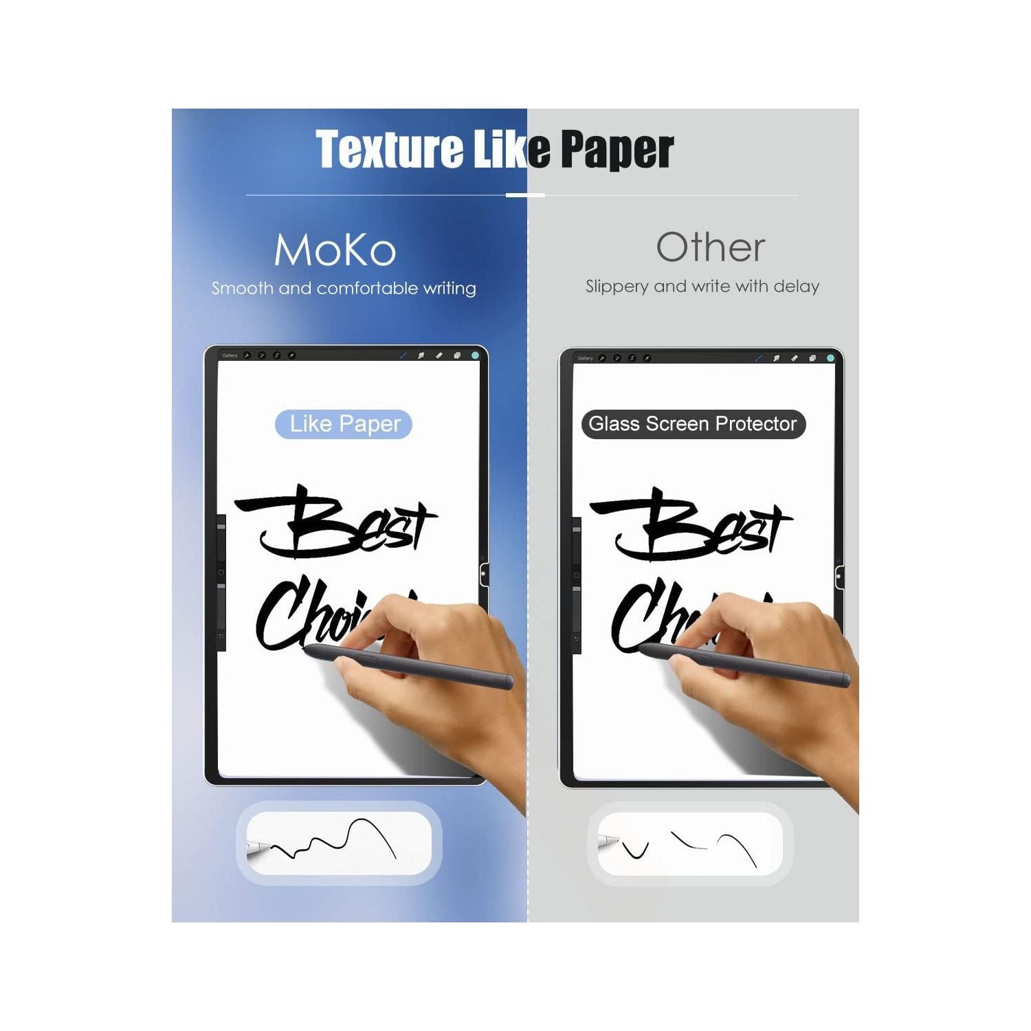 2 Pack Paper Screen Protector for Samsung Galaxy Tab S9 FE Plus 5G 2023/Tab S9 Plus/Tab S7 FE 5G/Tab S8 Plus