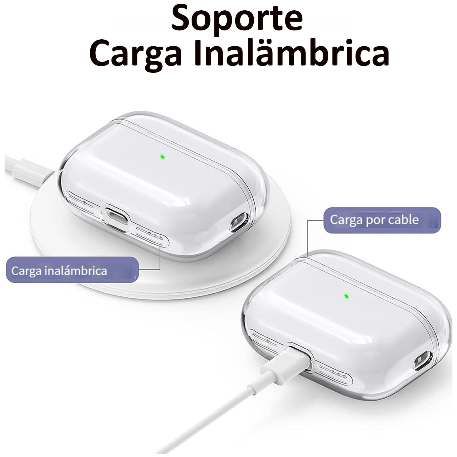 Case for AirPods Pro 2nd Gen 2022 / AirPods Pro 2 2023 USB-C Clear Protective Cover Transparent Key Chain Strap