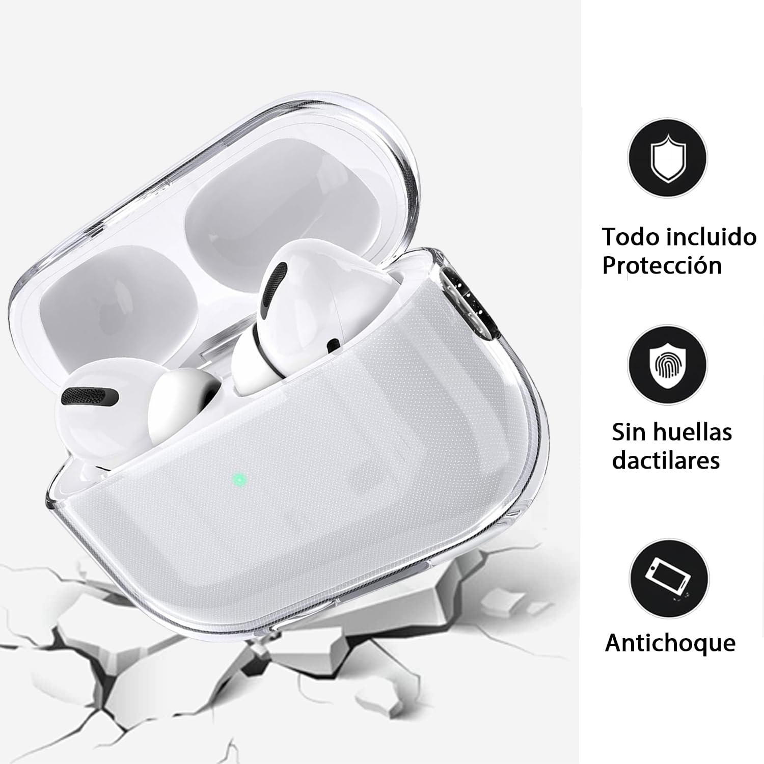 Case for AirPods Pro 2nd Gen 2022 / AirPods Pro 2 2023 USB-C Clear Protective Cover Transparent Key Chain Strap