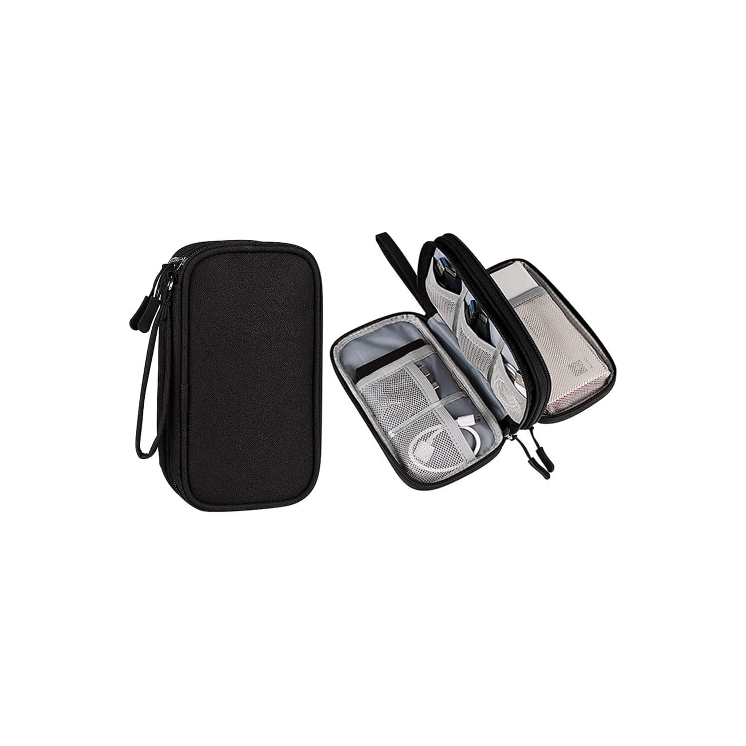 Petit sac organisateur de voyage électronique étanche Sac de rangement portatif double couche Sac de transport universel