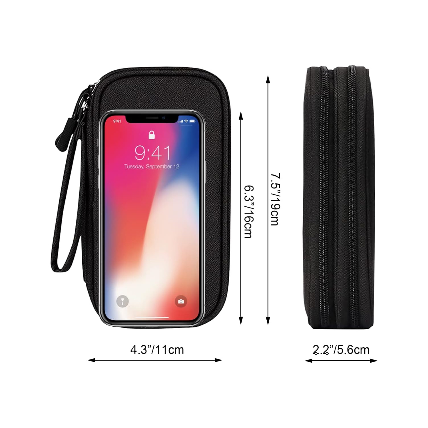 Petit sac organisateur de voyage électronique étanche Sac de rangement portatif double couche Sac de transport universel