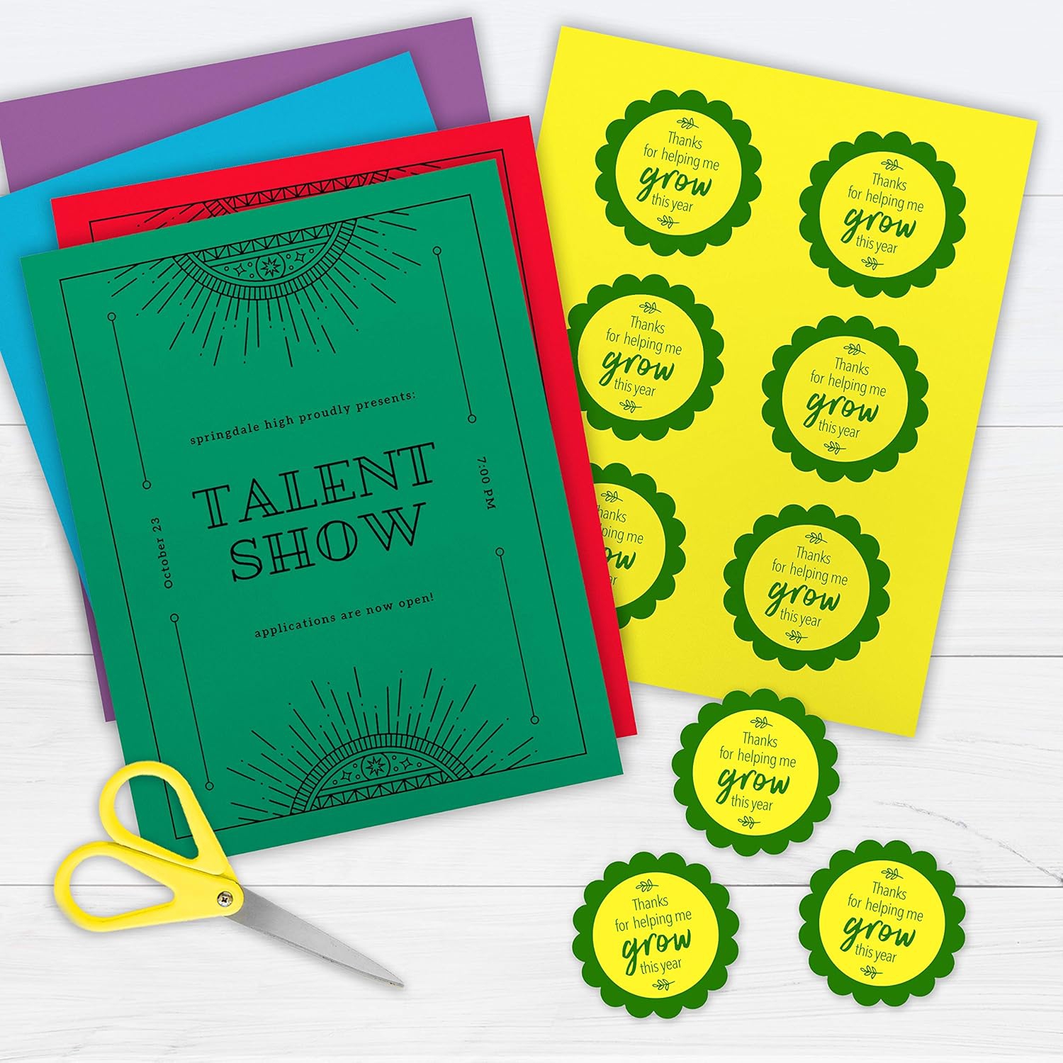 Printworks – Papier multiusage brillant, 8,5 x 11 po, 24 lb, couleurs ornées, 100 feuilles