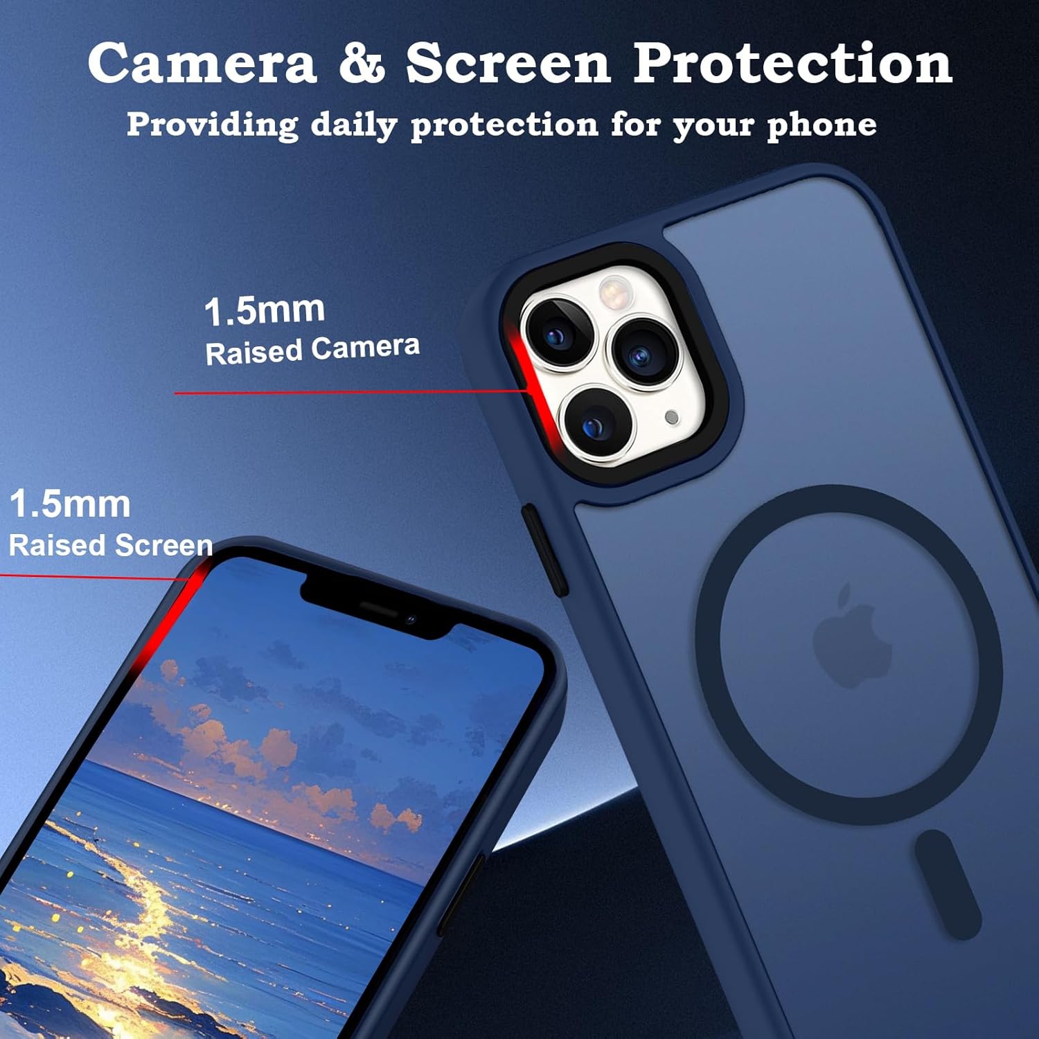 for iPhone 11 Pro Max Case, Magnetic [Compatible with MagSafe] Military Grade Protective Slim Translucent