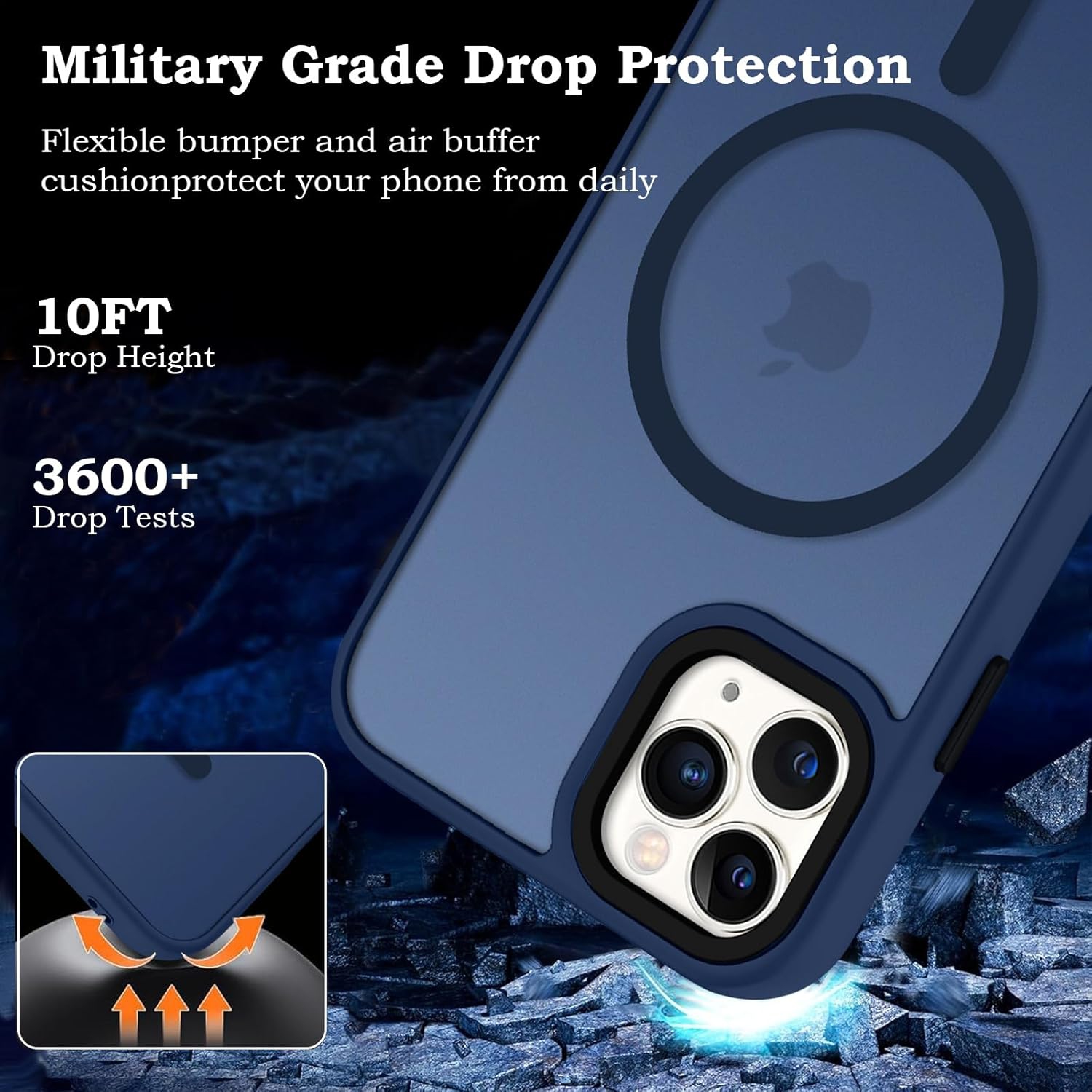 for iPhone 11 Pro Max Case, Magnetic [Compatible with MagSafe] Military Grade Protective Slim Translucent