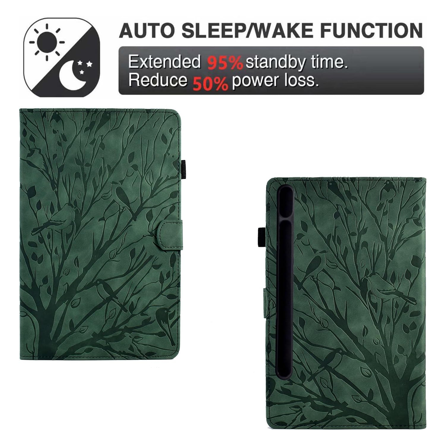 Case for Samsung Galaxy Tab S8/S7 11", Premium PU Leather Flip Stand Cover with [ Slot] [Pen Holder] [Auto