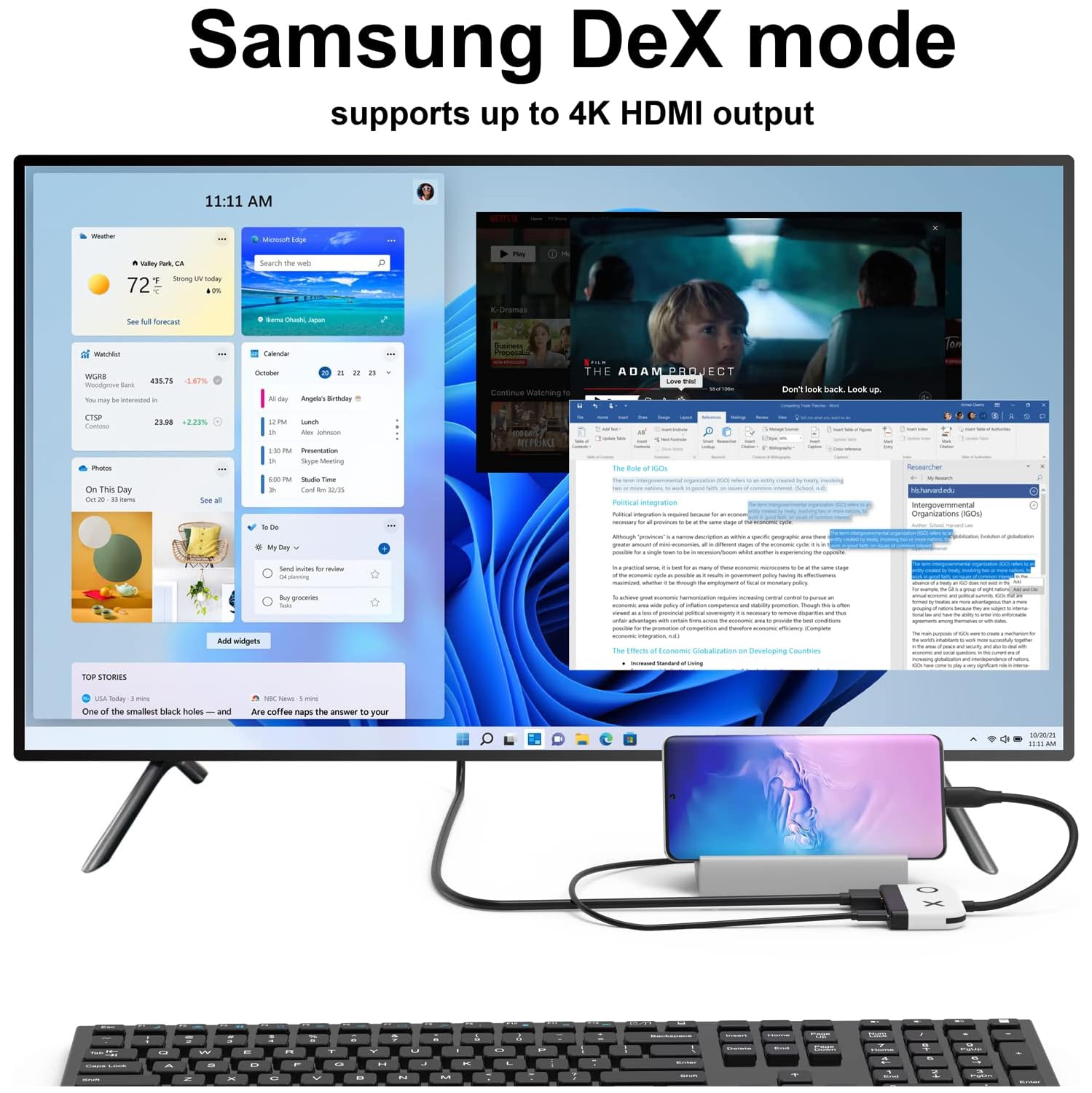 Station Switch pour O Nintendo Switch, station d'accueil portative pour téléviseur avec port HDMI USB 3,0 et chargement USB-C, station de voyage