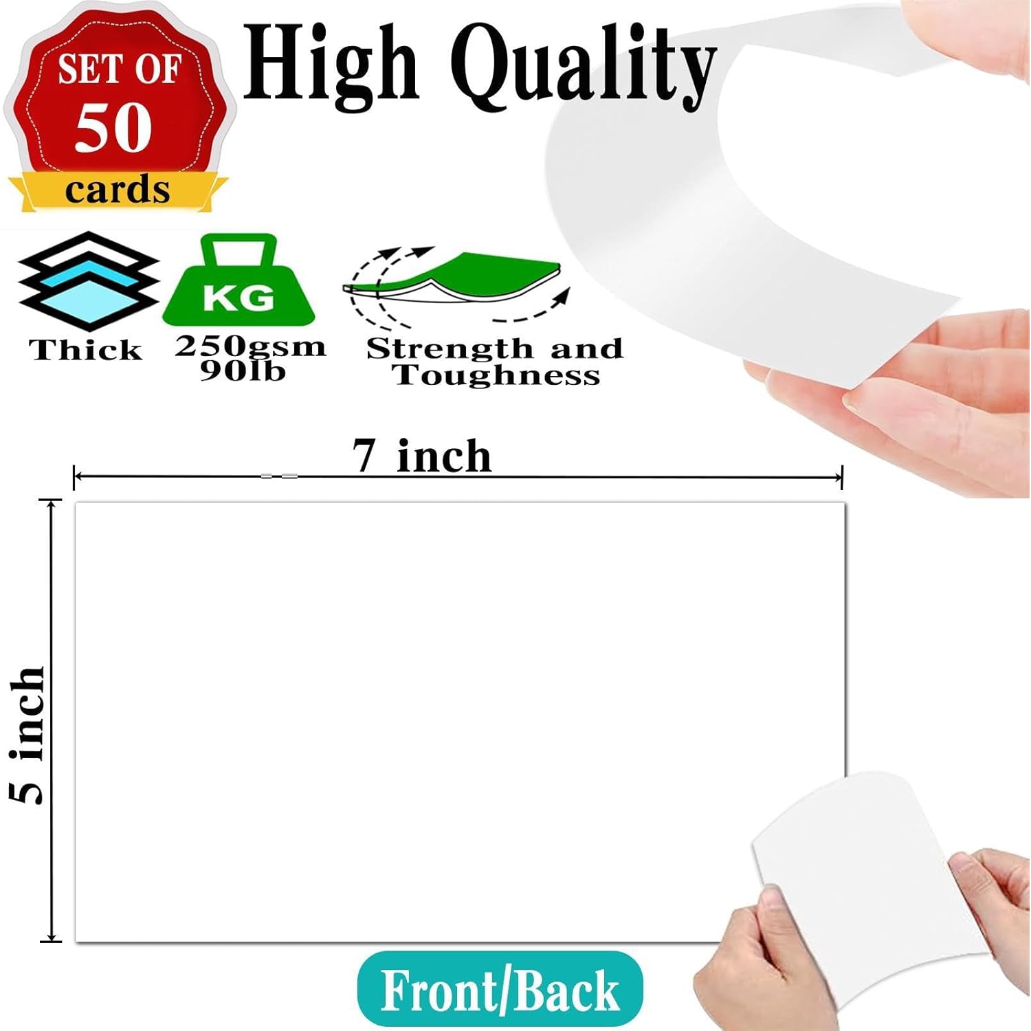 Papier blanc vierge 5 x 7; Papier épais; Papier plat 90&nbsp;lb pour imprimante pour faire votre propre bricolage