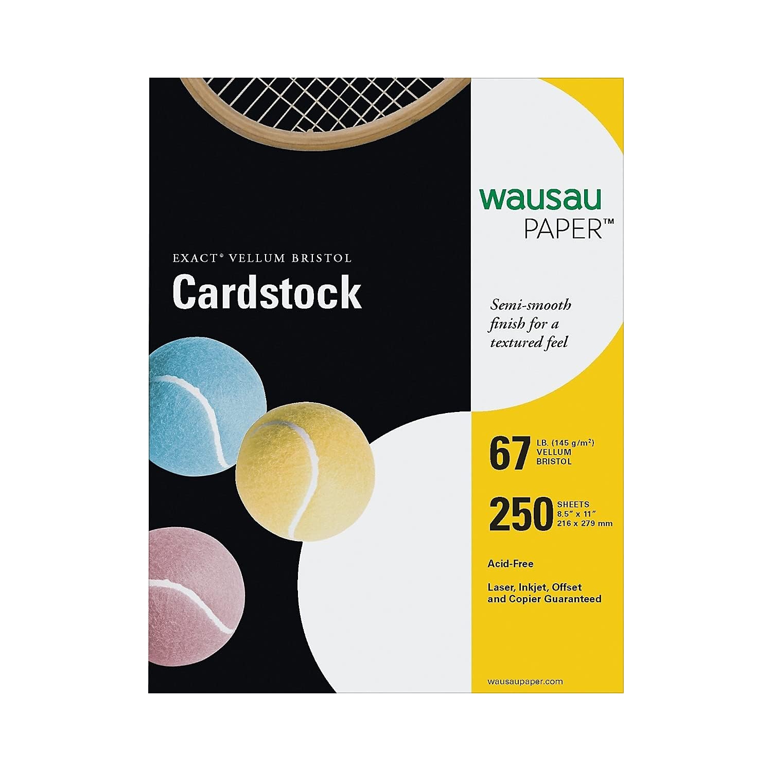 Neenah – Bristol en vélin Exact, 67 lb, 8,5 x 11 po, 250 feuilles, blanc, luminosité de 94