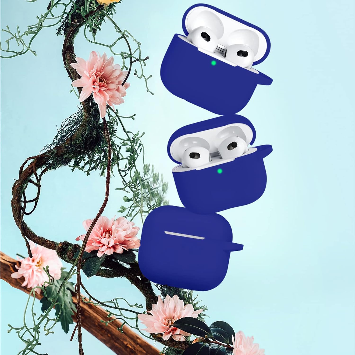 for AirPod 3 Case Cover, Silicone Protective Accessories Skin with Keychain Compatible with AirPod 3rd Generation