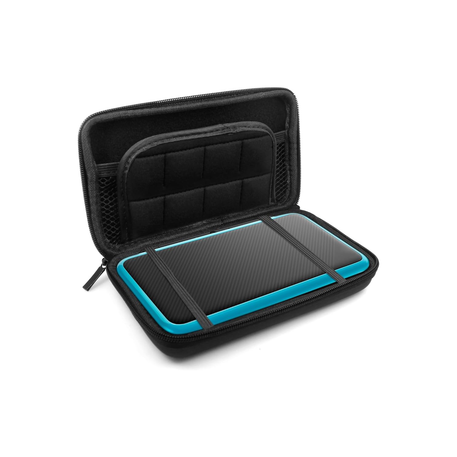 Étuis protecteurs pour Nintendo New 2DS XL avec protecteurs d'écran, 1 étui transparent Crystal et 1 étui de transport EVA