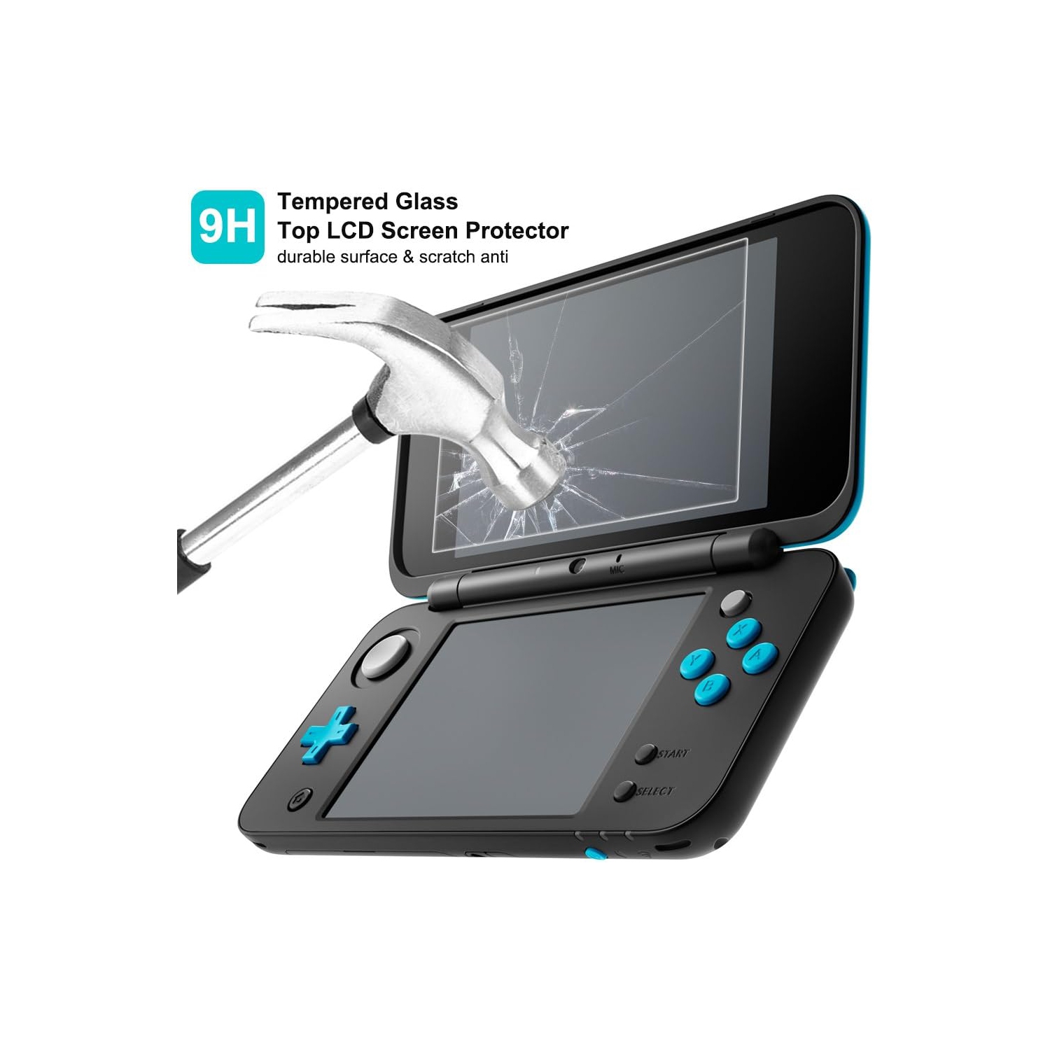 Étuis protecteurs pour Nintendo New 2DS XL avec protecteurs d'écran, 1 étui transparent Crystal et 1 étui de transport EVA